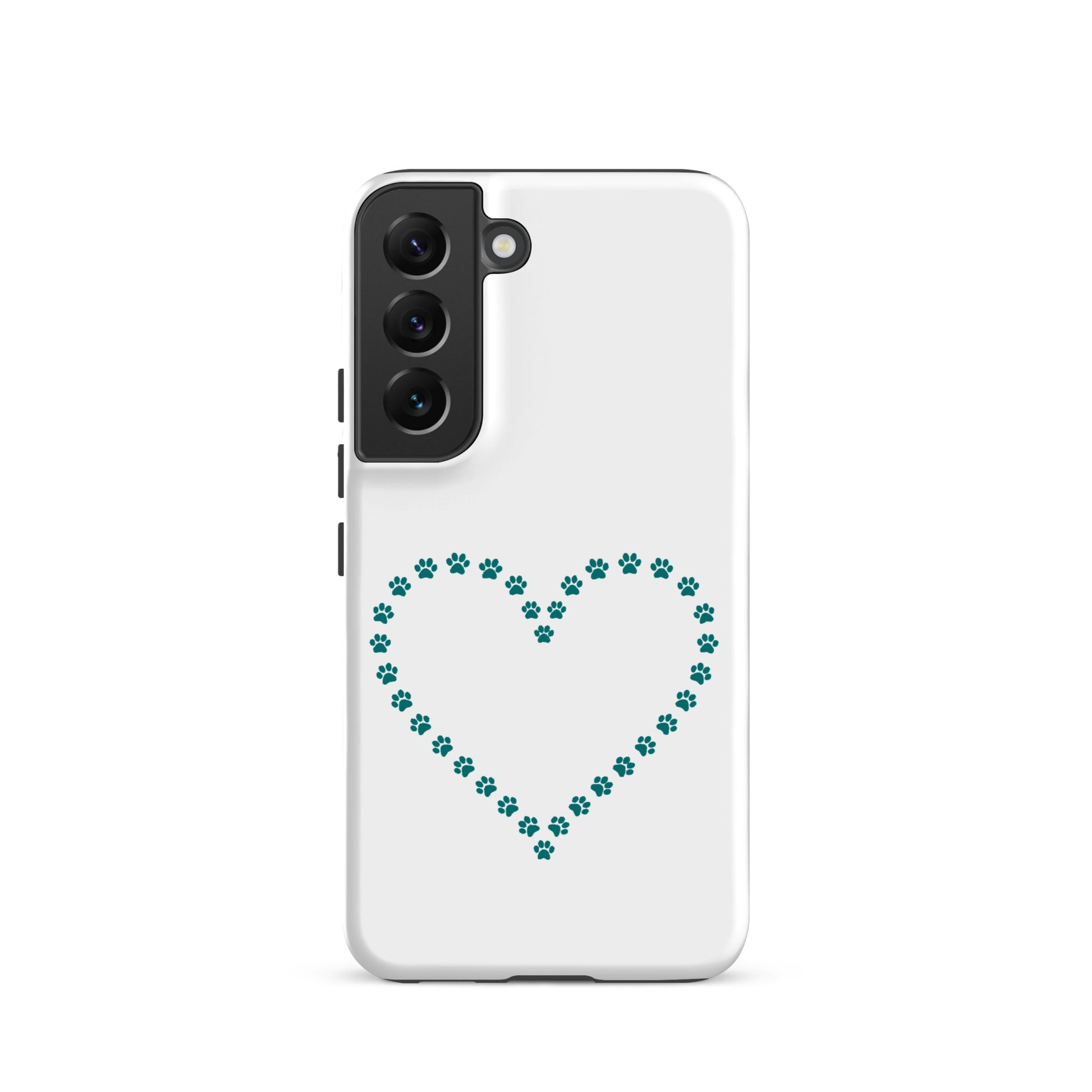 Phone Case featuring a whimsical heart design made of paw prints for pet lovers