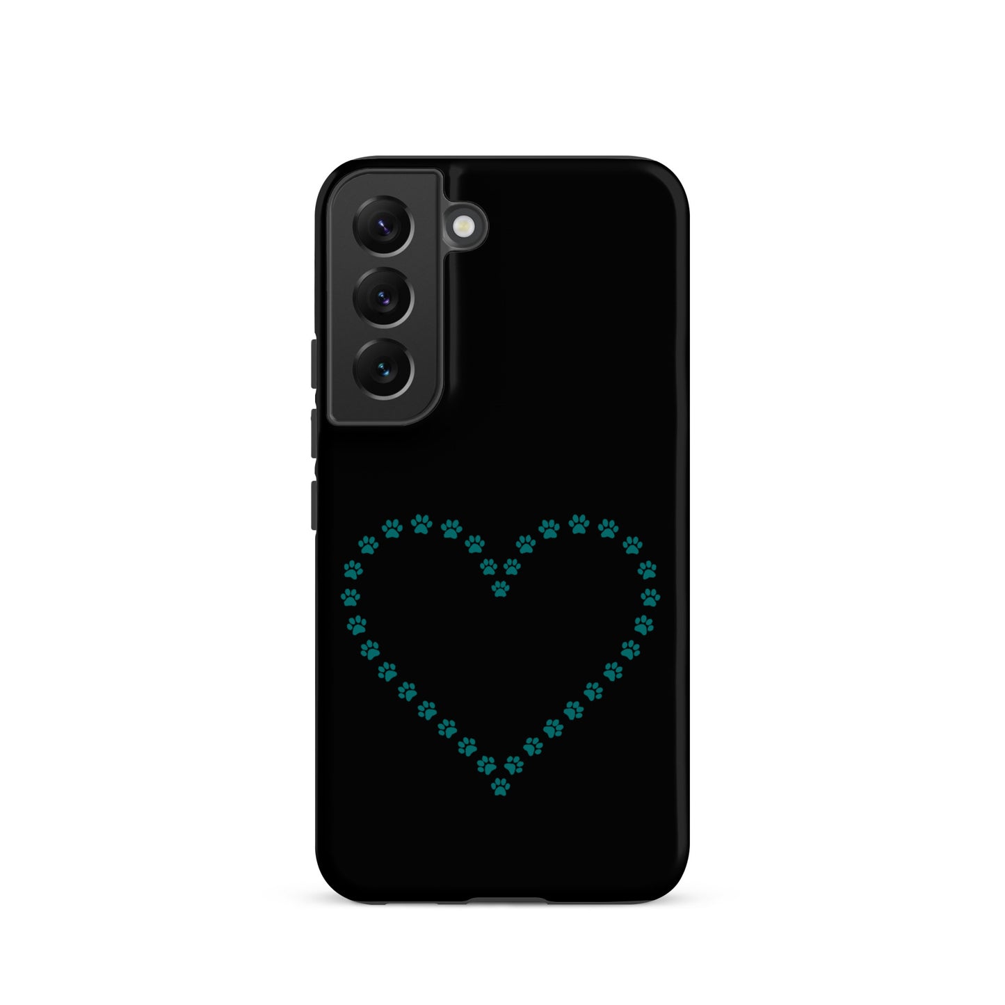Phone Case for Samsung Galaxy with paw print heart design, ideal for pet lovers.