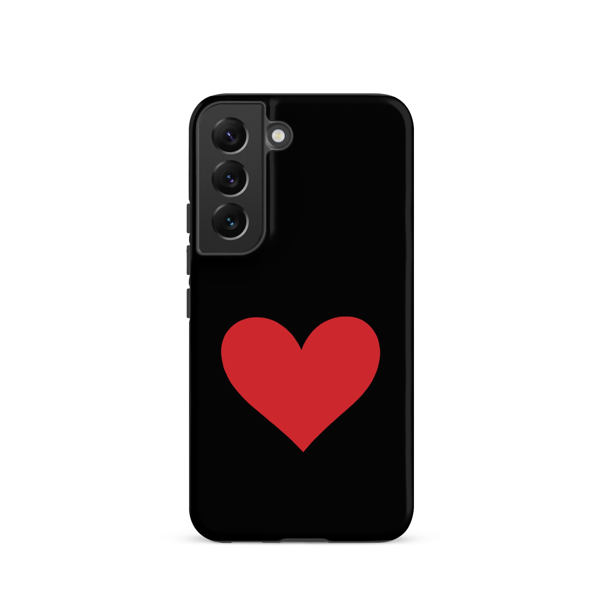 Phone Case for Samsung Galaxy with a striking red heart graphic on a black background.