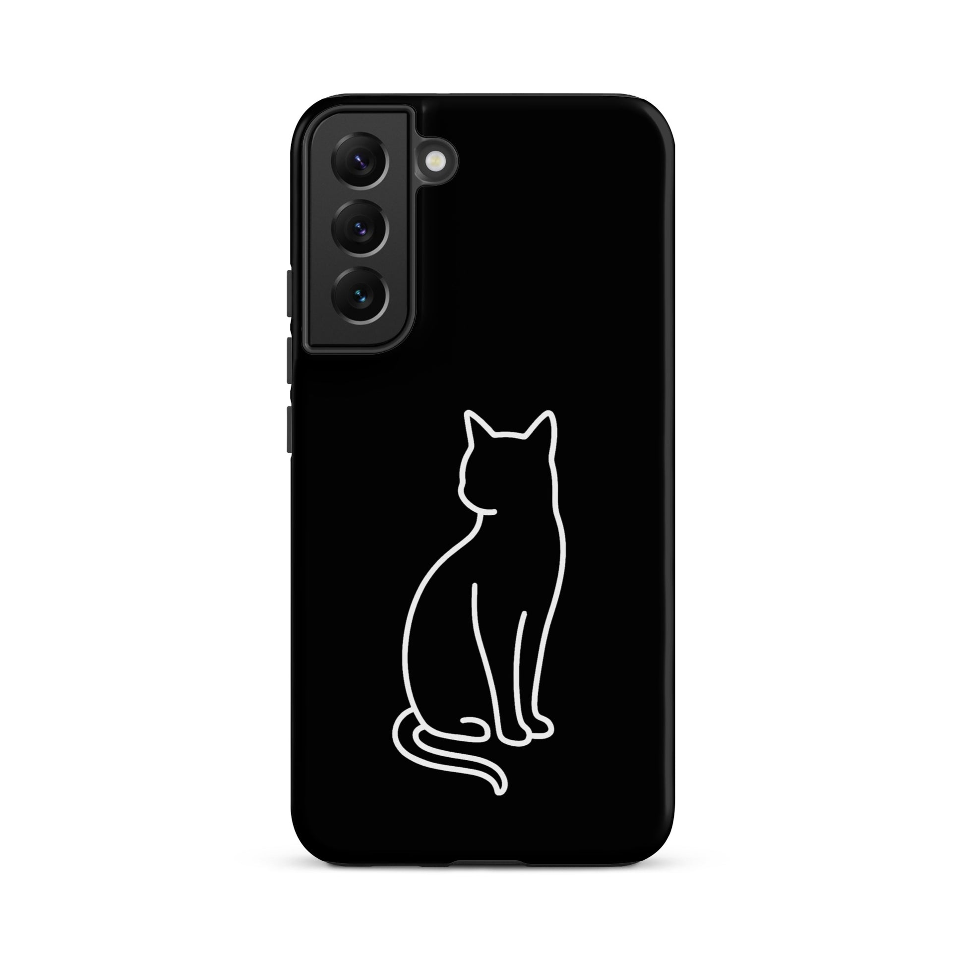 Phone Case for Samsung Galaxy featuring a minimalist cat design, ideal for stylish pet lovers.