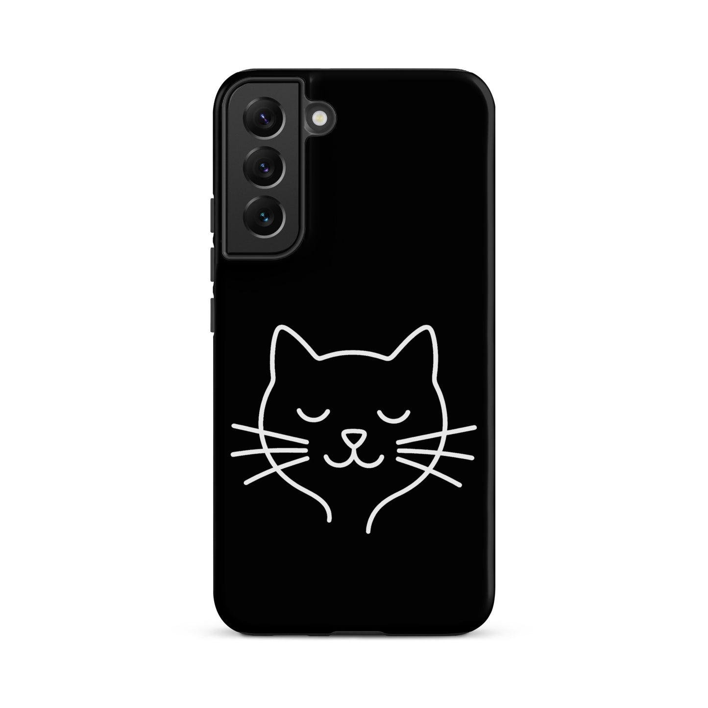 Phone Case for Samsung Galaxy featuring cute minimalist cat line art design.