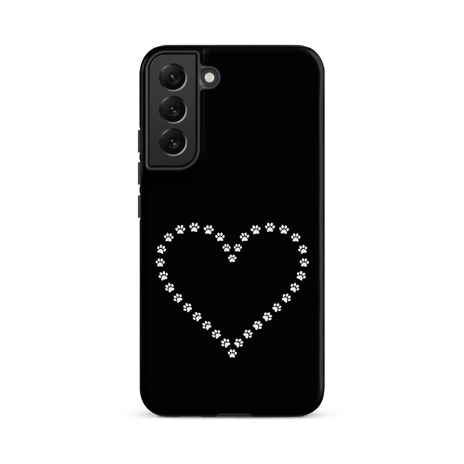 Phone Case for Samsung Galaxy featuring paw print heart design, perfect for pet lovers.