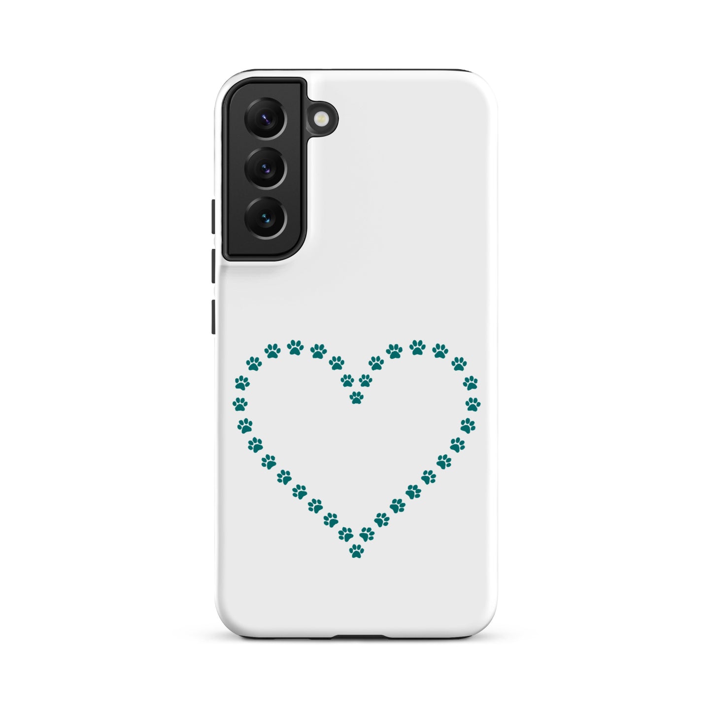 Phone Case for Samsung Galaxy with paw print heart design, perfect for pet lovers and animal enthusiasts.
