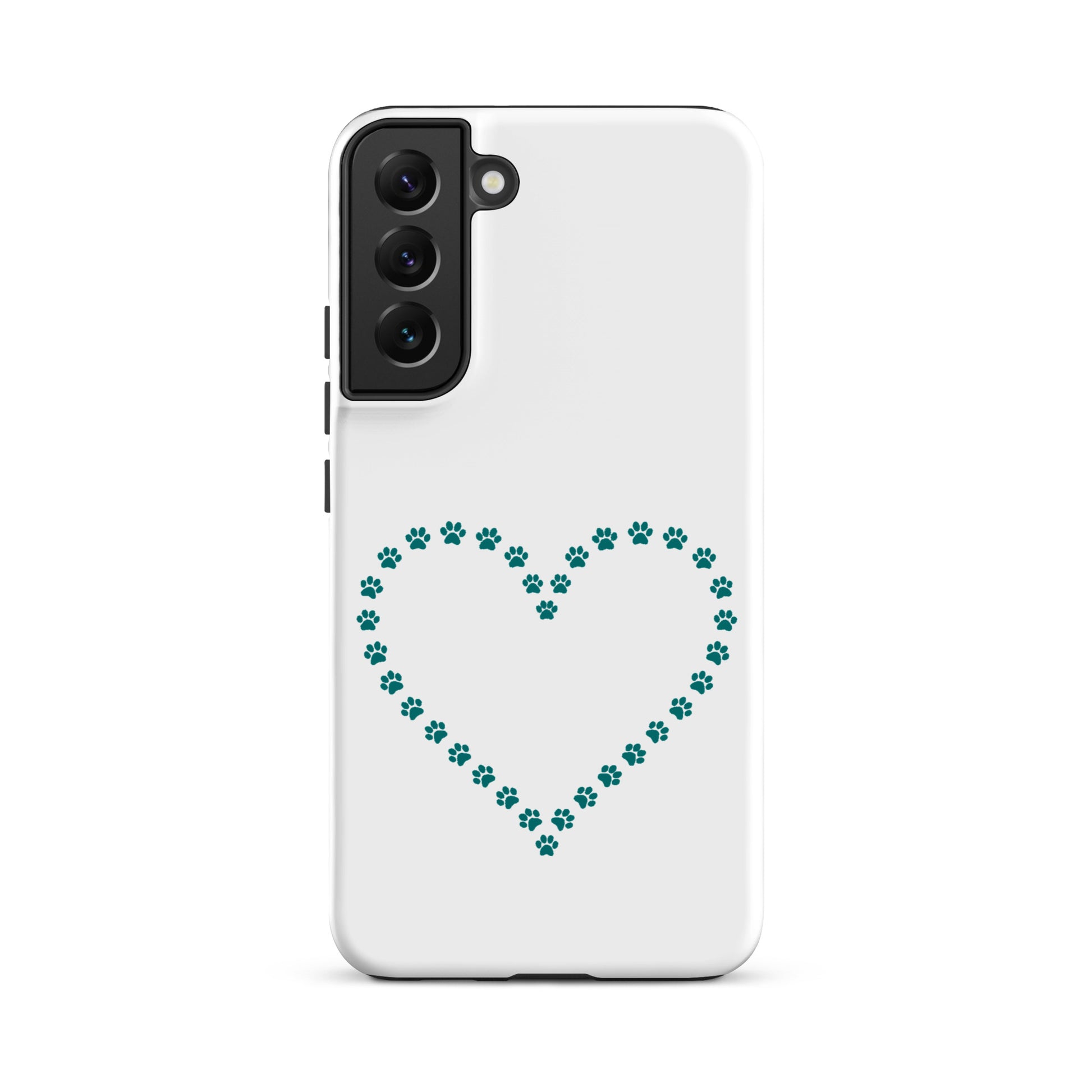 Phone Case for Samsung Galaxy with paw print heart design, perfect for pet lovers and animal enthusiasts.