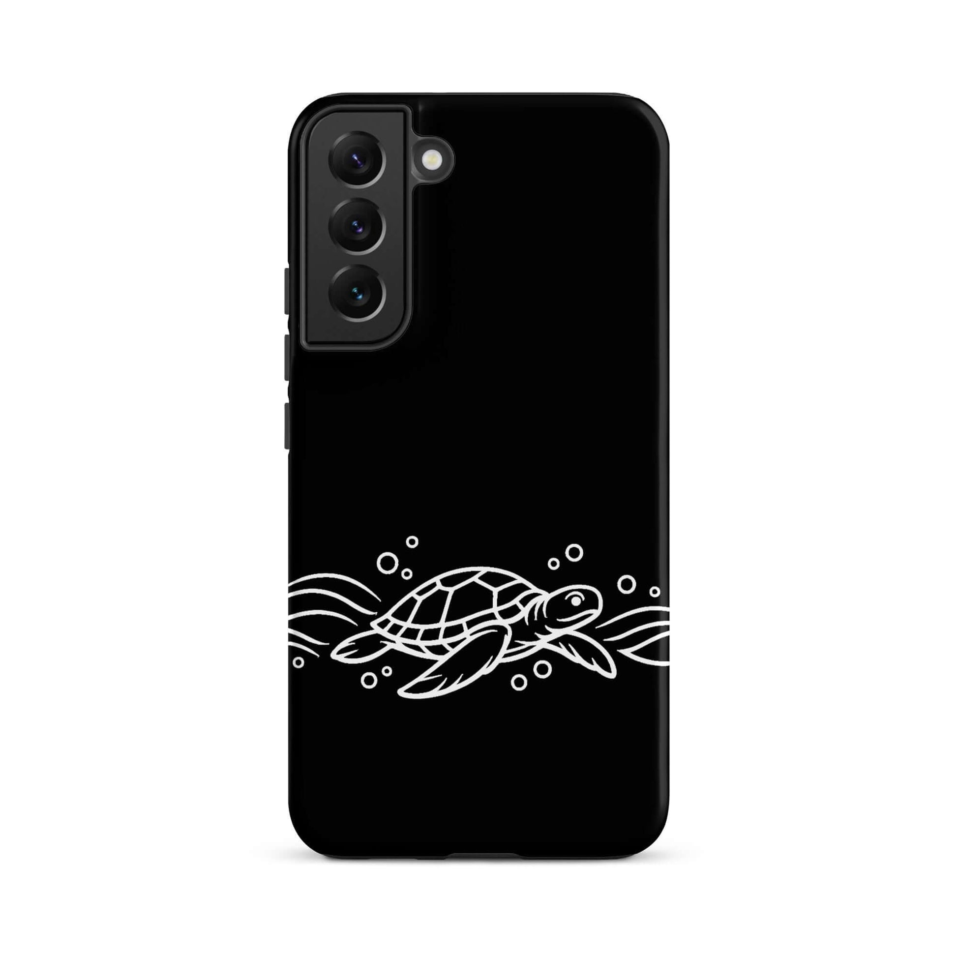 Phone Case for Samsung Galaxy featuring minimalist sea turtle and waves design.