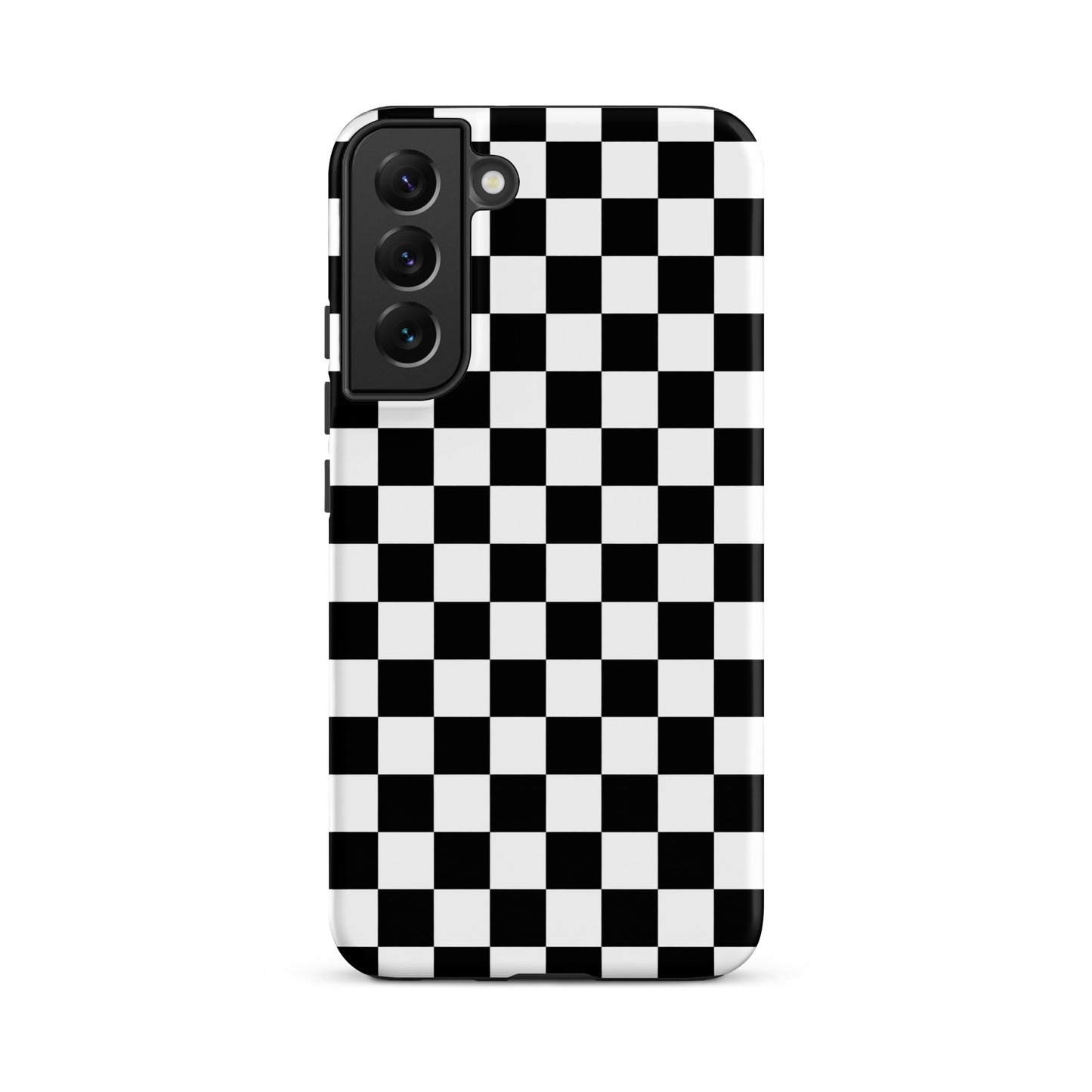 Bold checkered black-and-white Phone Case for Samsung Galaxy, featuring a stylish racing pattern for a playful and fearless look.