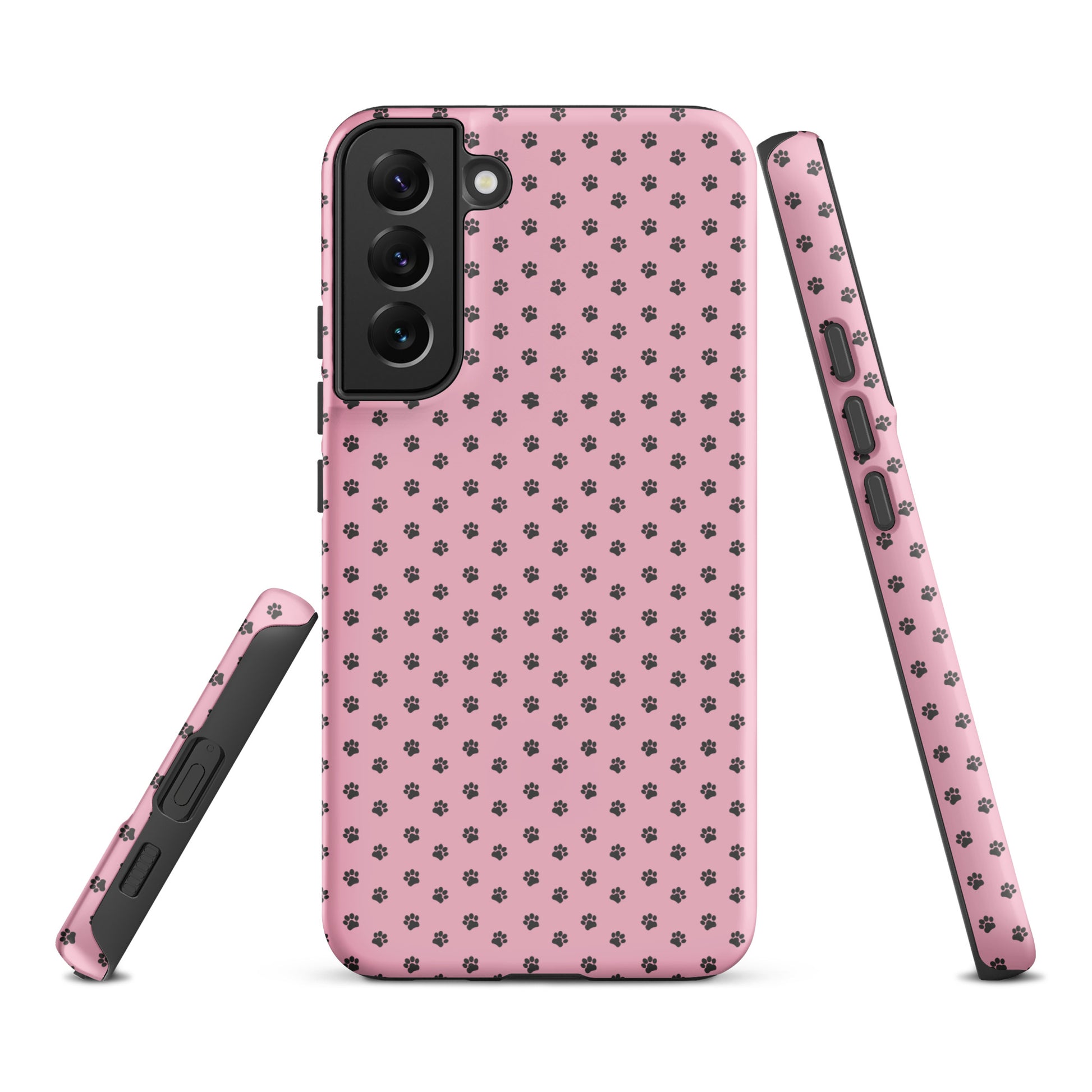 Phone Case Samsung Galaxy with pink paw-print design for pet lovers and protection.