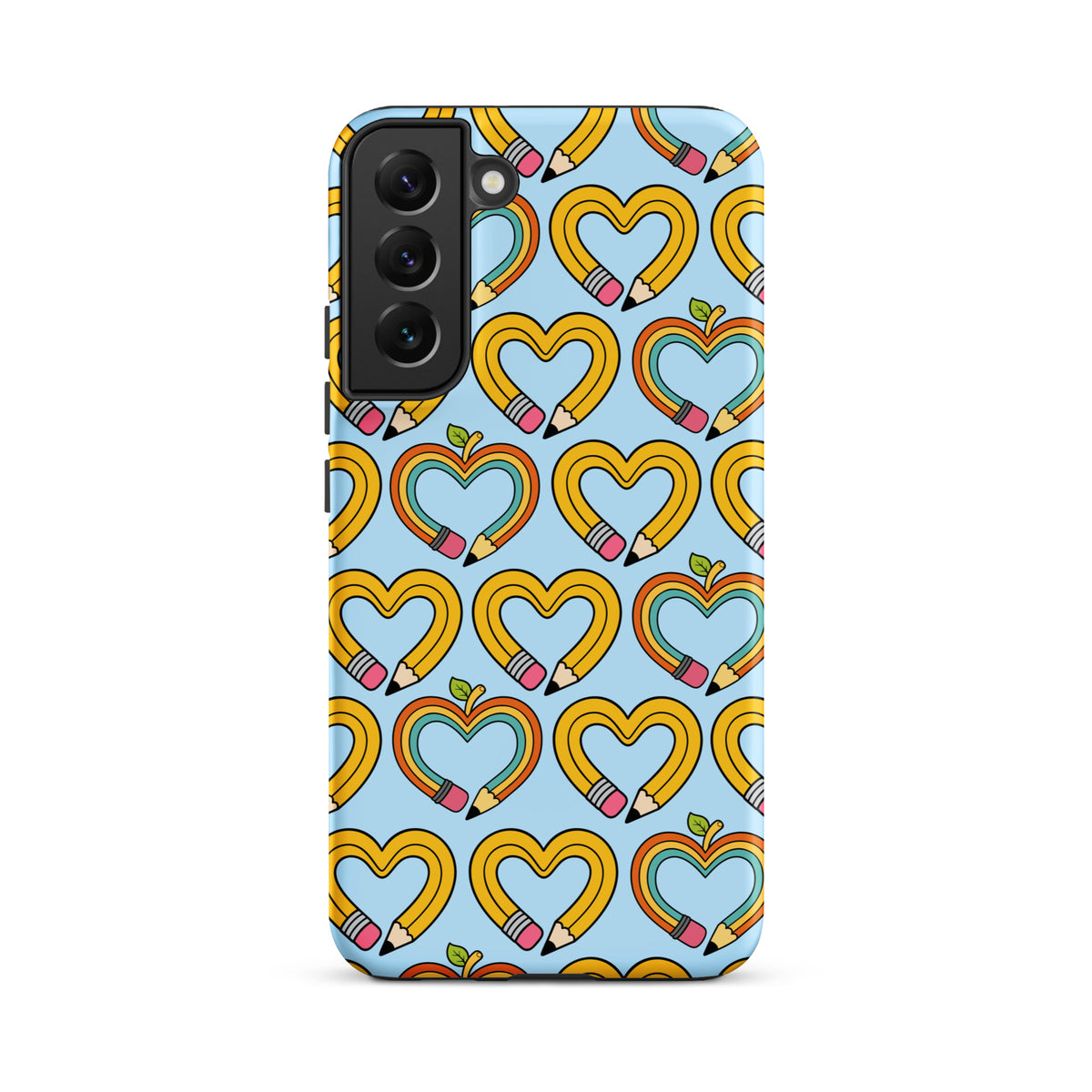 Phone Case for Samsung Galaxy with playful pencil-heart pattern design