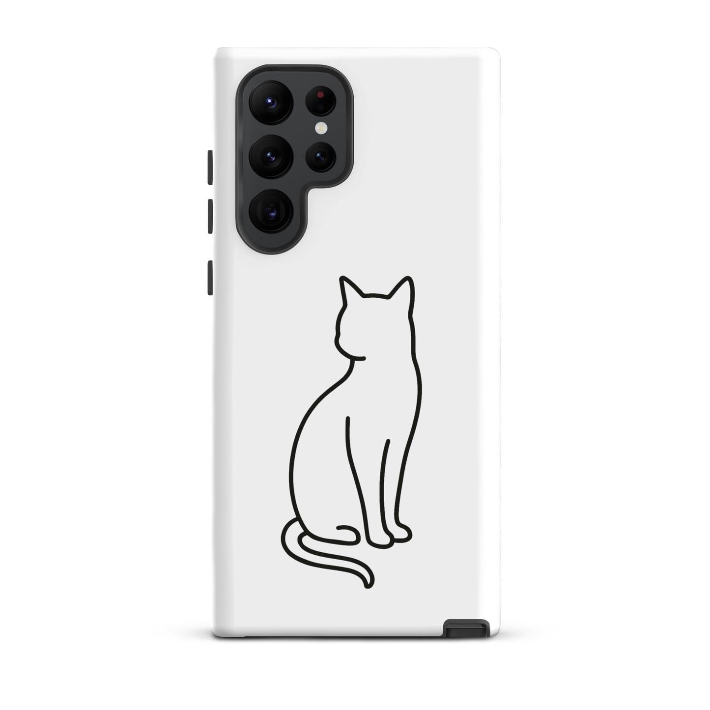Phone Case for Samsung Galaxy featuring a minimalist cat design, perfect for modern pet lovers.