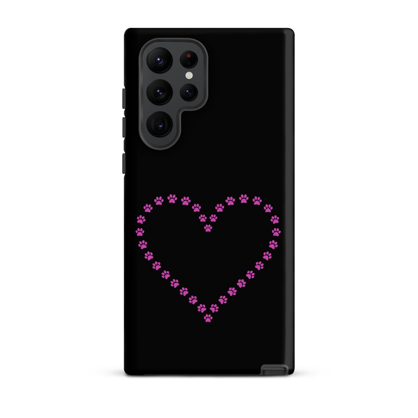 Phone Case for Samsung Galaxy with paw print heart design, perfect for pet lovers.
