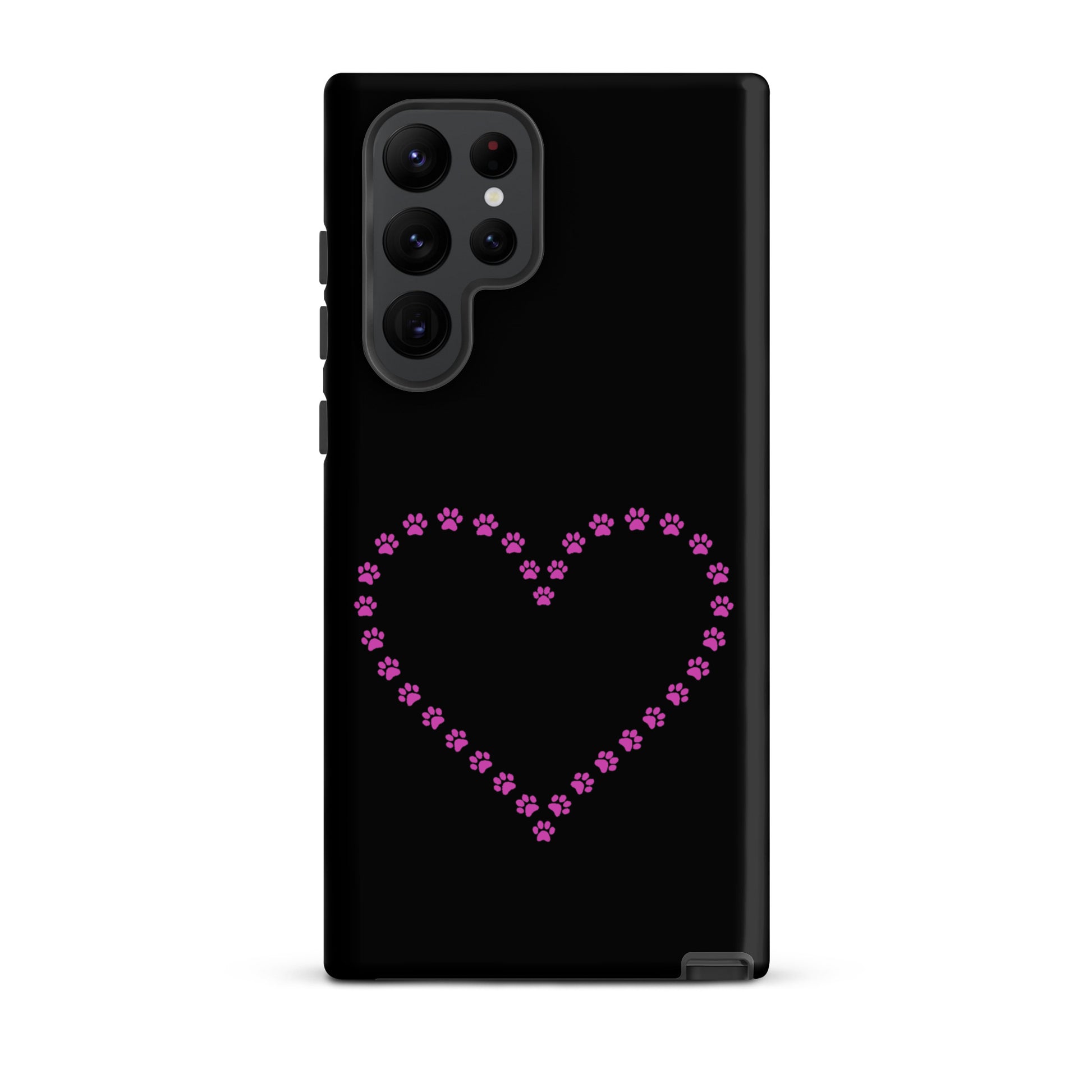 Phone Case for Samsung Galaxy with paw print heart design, perfect for pet lovers.