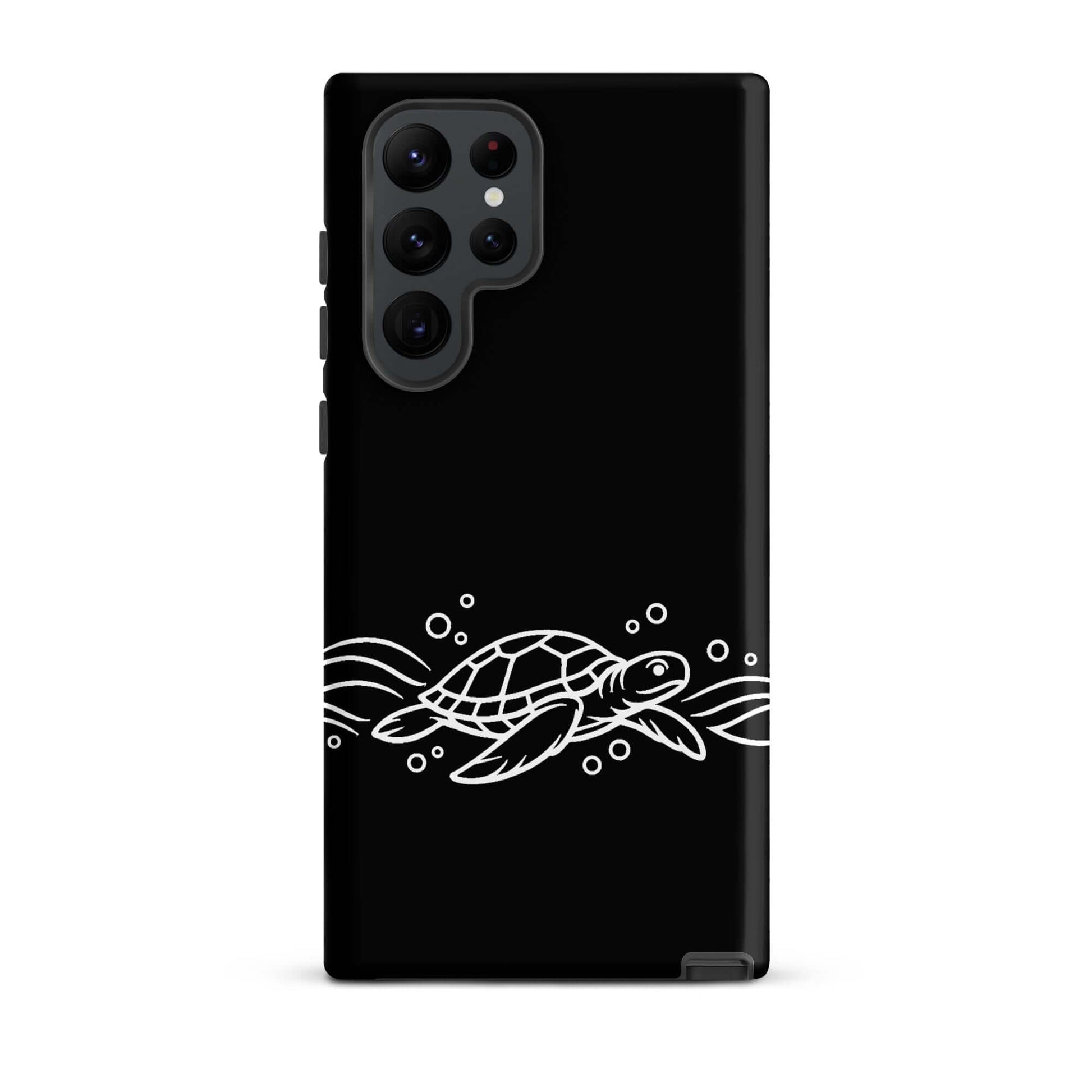 Phone Case featuring minimalist sea turtle and abstract waves design