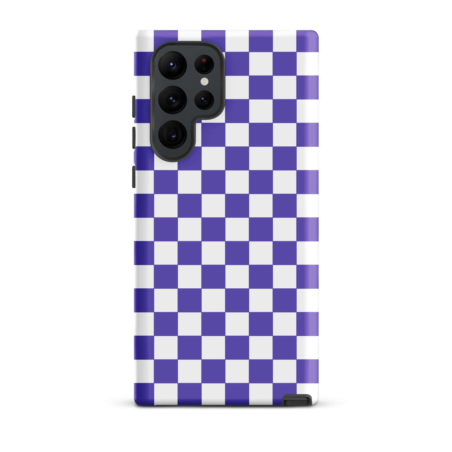 Purple and white checkered Phone Case for Samsung Galaxy, adding style and personality to your device.