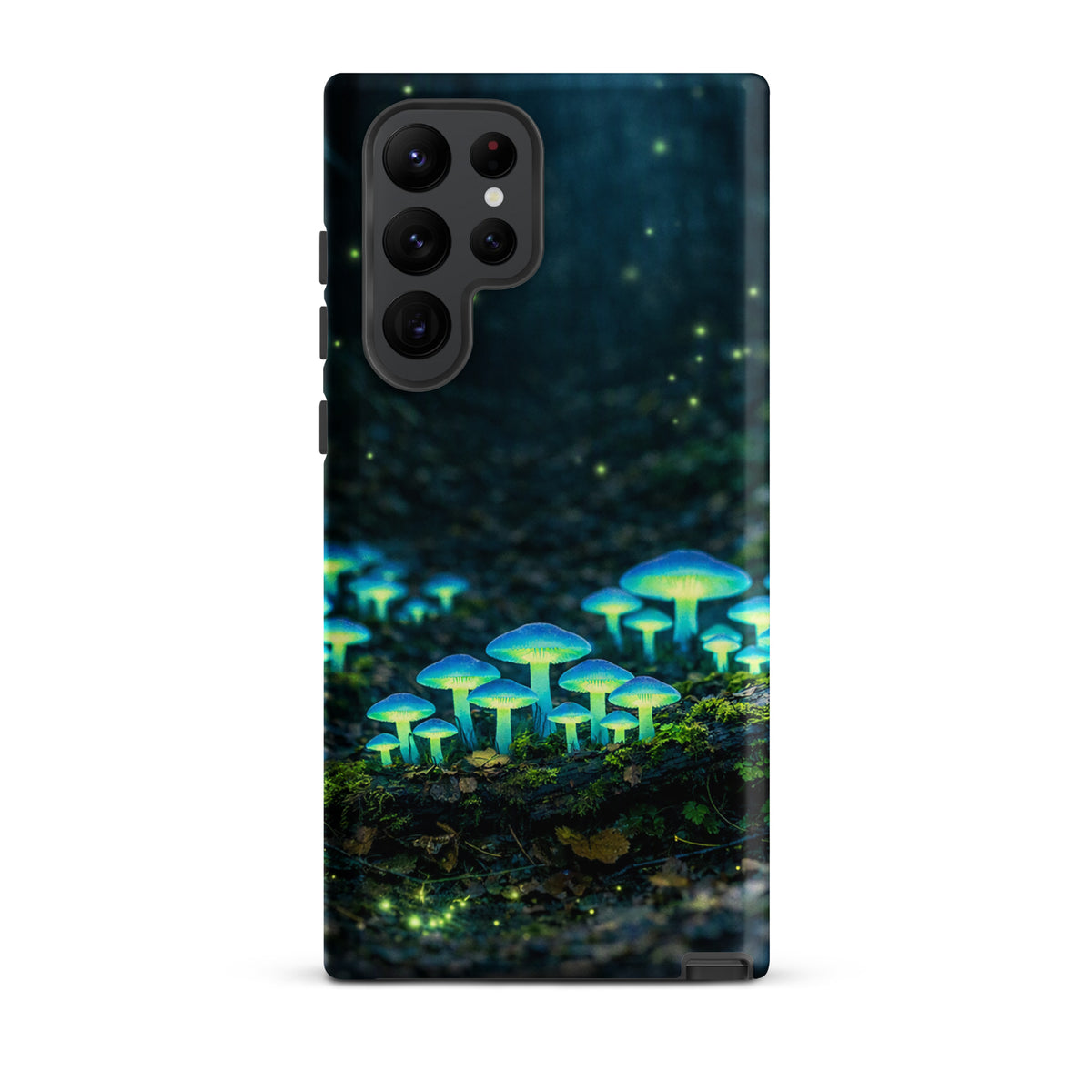 Phone Case for Samsung Galaxy with glowing bioluminescent mushrooms in a forest scene.