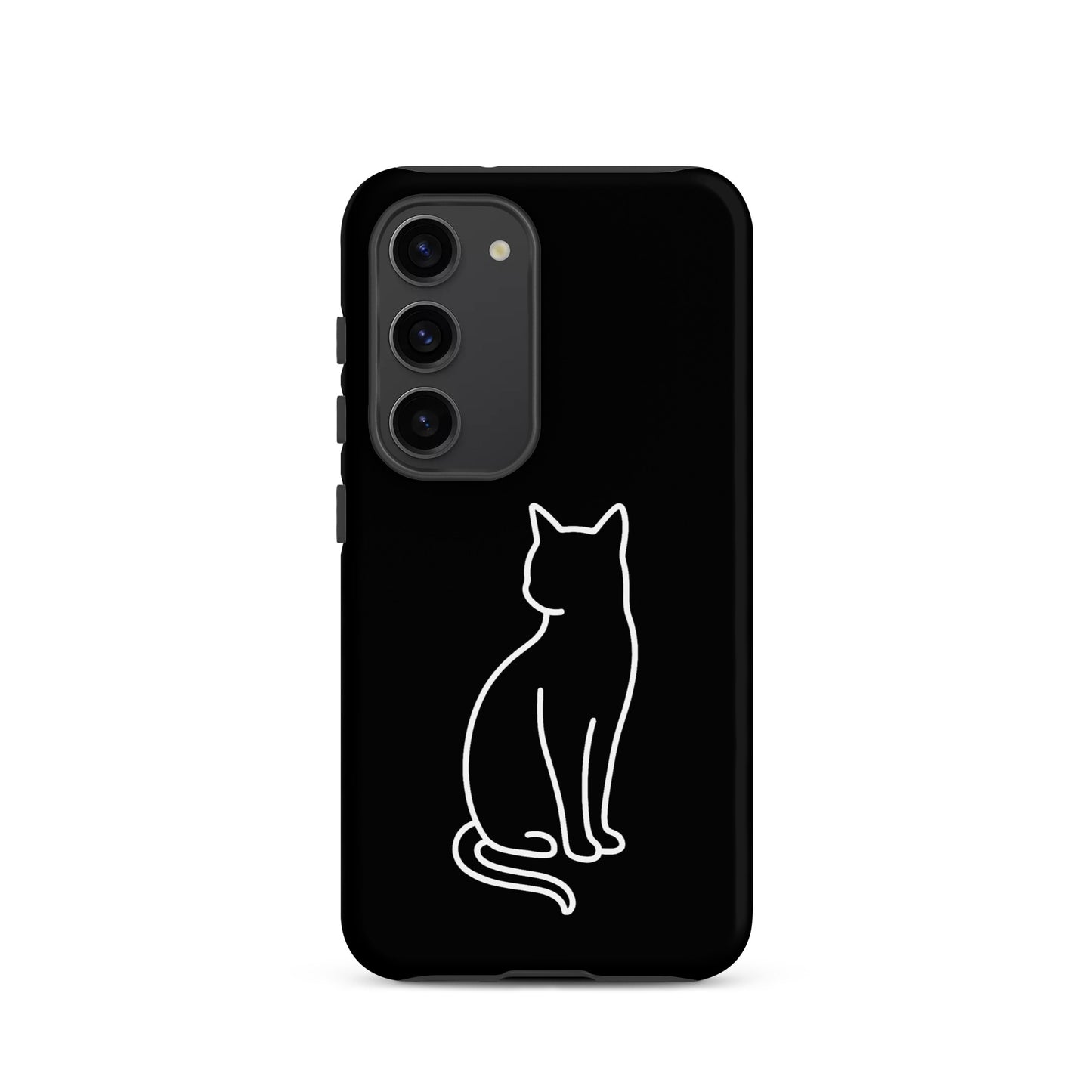 Phone Case for Samsung Galaxy with minimalist cat design, perfect for modern pet lovers.