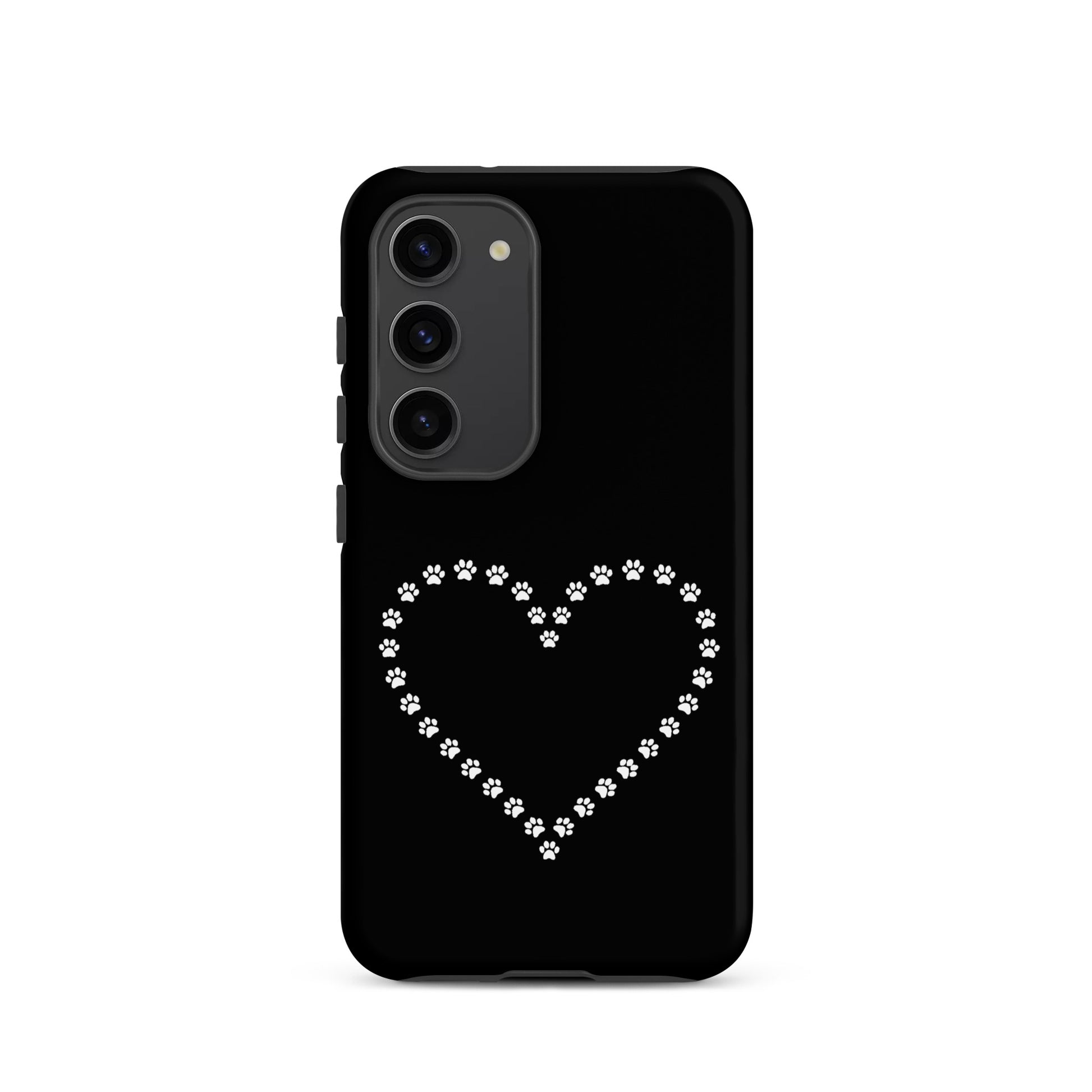 Phone Case for Samsung Galaxy with paw print heart design for pet lovers.