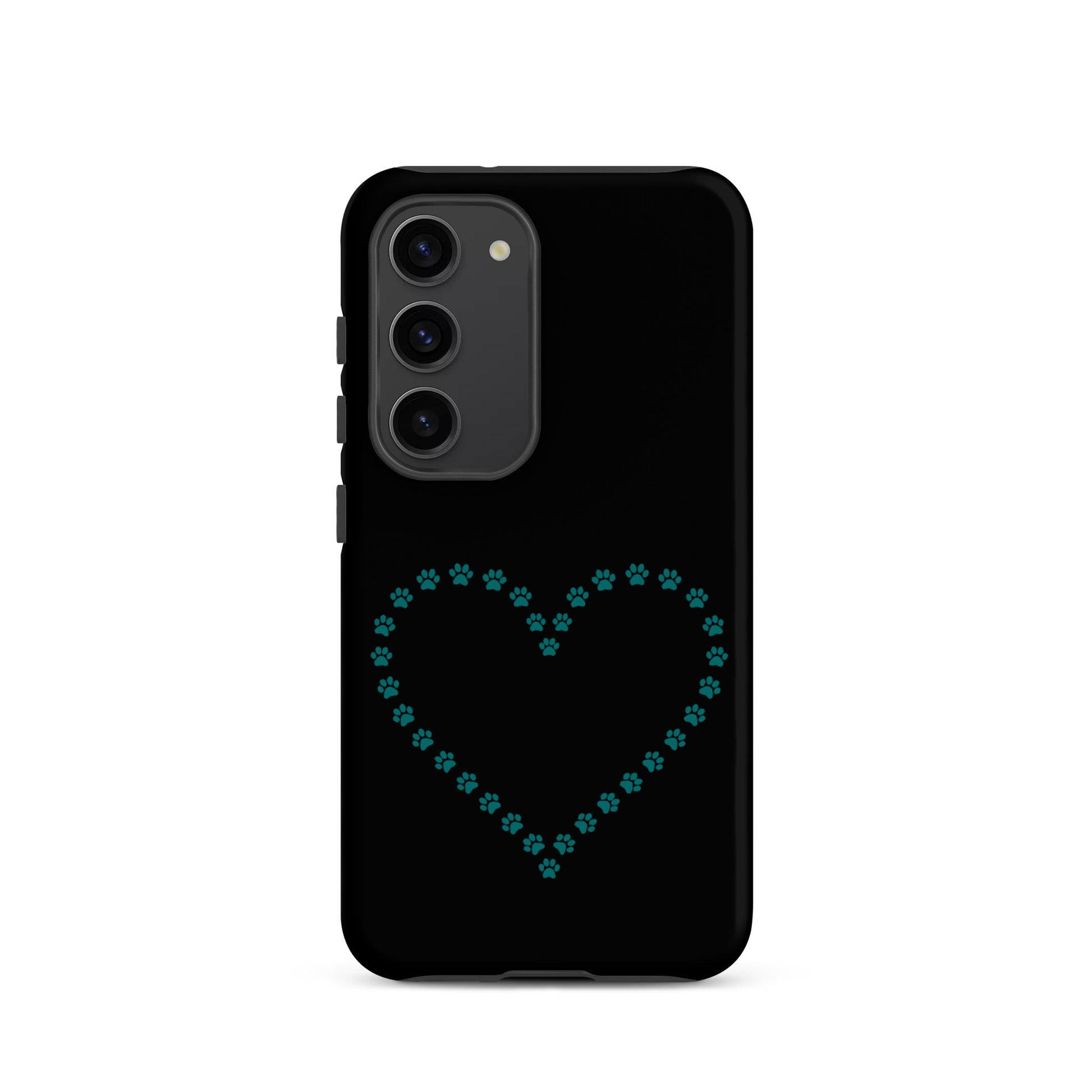 Phone Case for Samsung Galaxy featuring a heart made of paw prints, perfect for pet lovers.