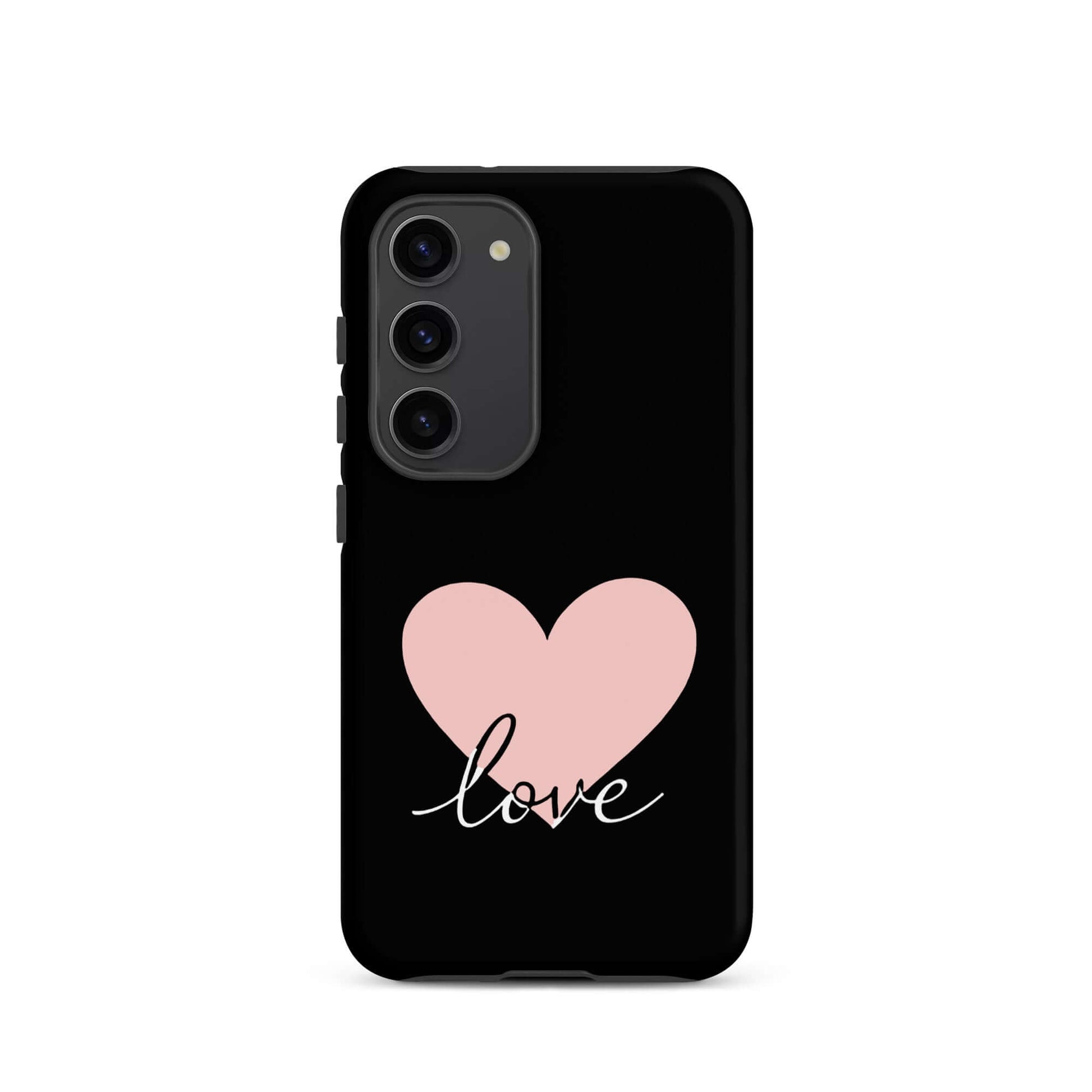 Phone Case Samsung Galaxy with heart and love script design for stylish protection.