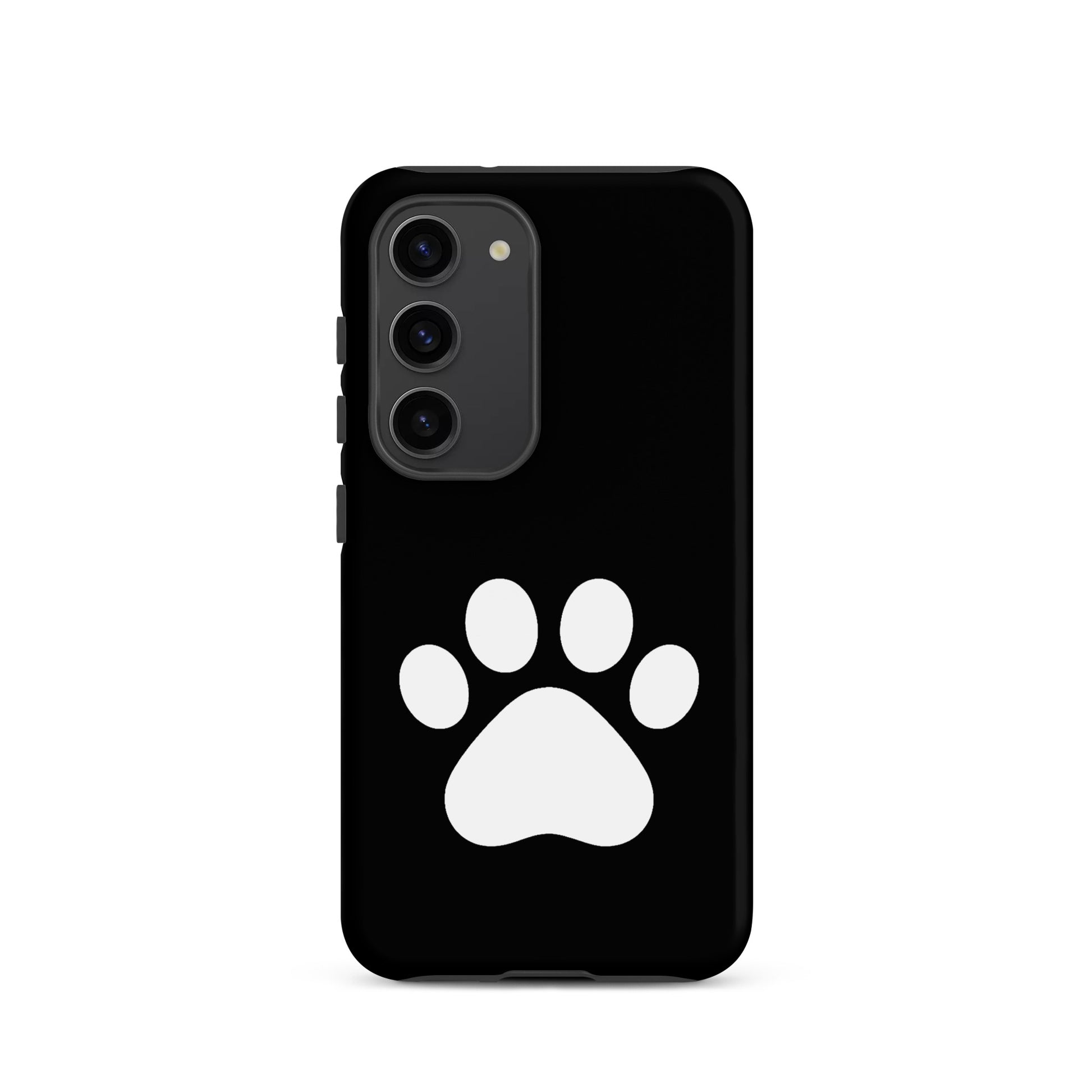 Phone Case for Samsung Galaxy featuring a minimalist white paw print design for pet lovers.