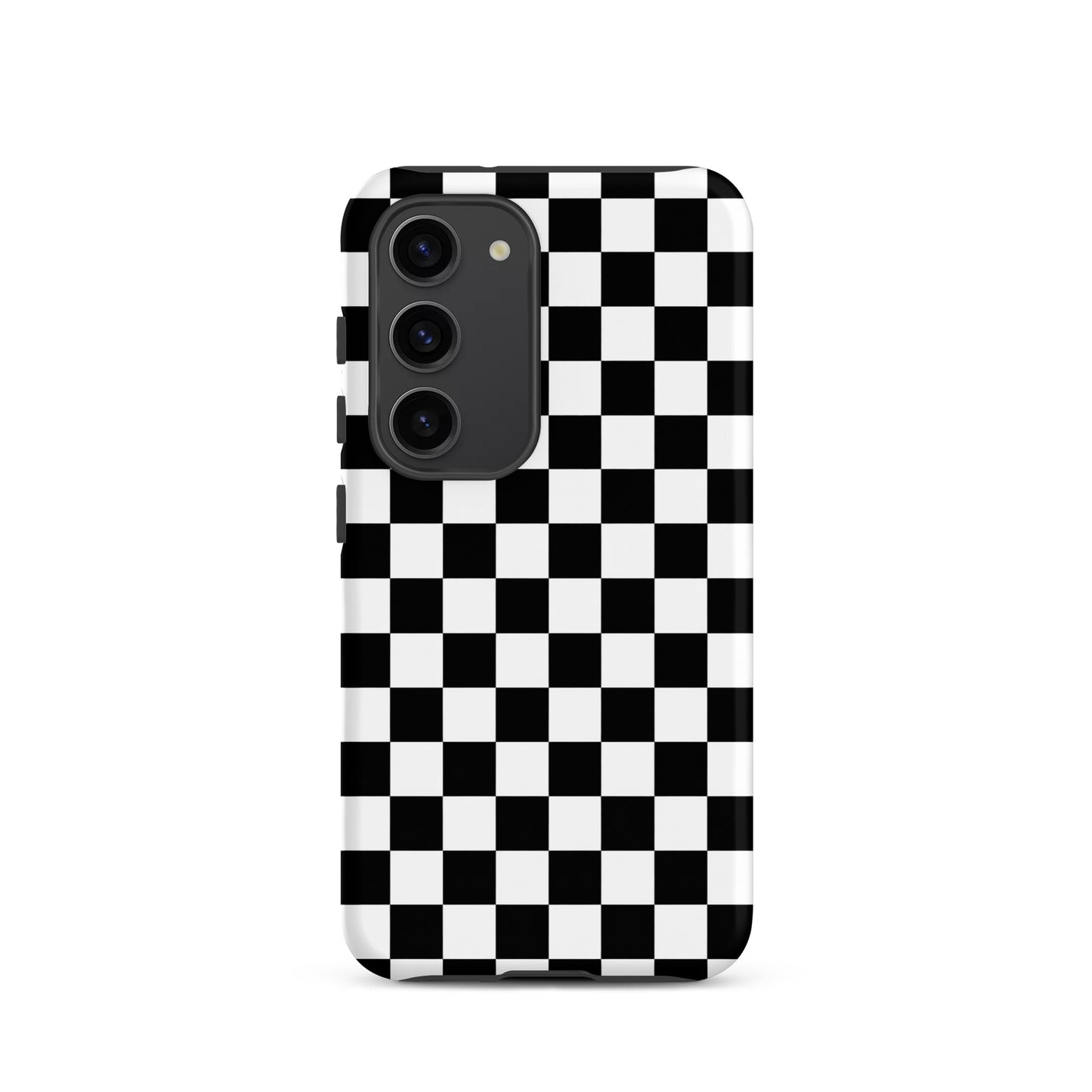 Phone Case for Samsung Galaxy with bold black-and-white checkered pattern