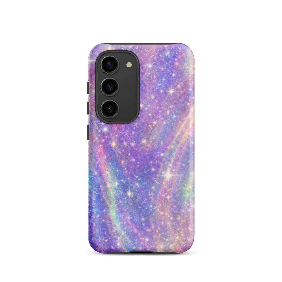 Phone Case for Samsung Galaxy in a cosmic dream swirl design with pastel purples, blues, and sparkles.