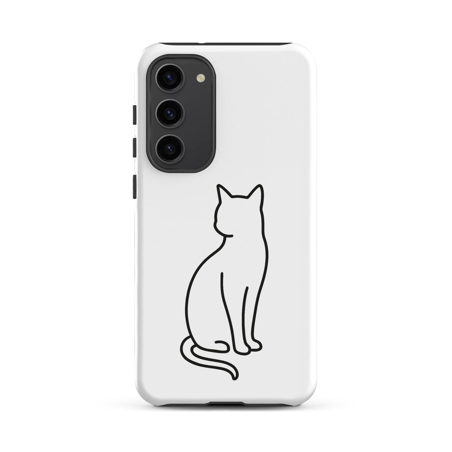 Phone Case for Samsung Galaxy featuring a sleek minimalist cat design for modern pet lovers.