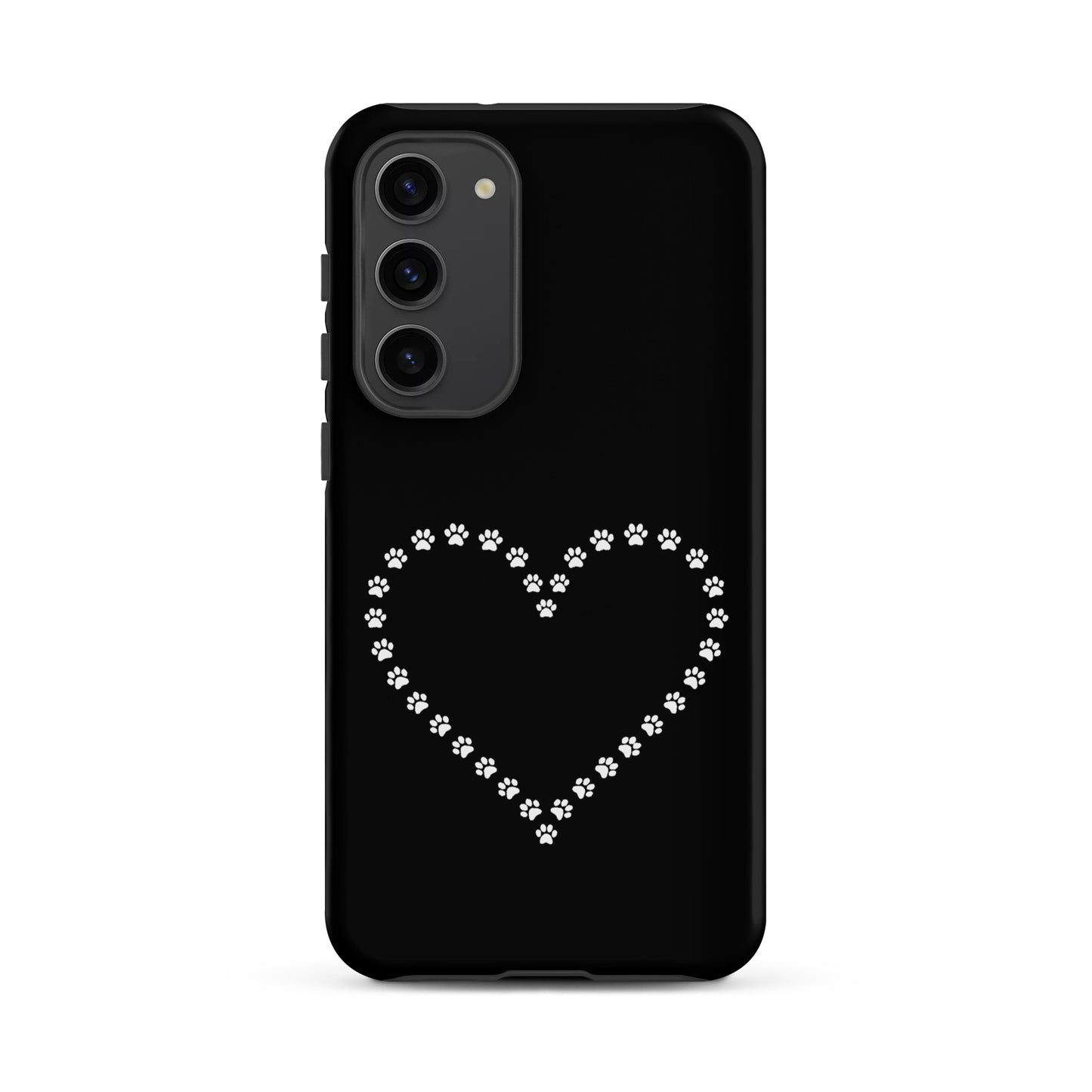 Phone Case for Samsung Galaxy with paw print heart design for pet lovers.