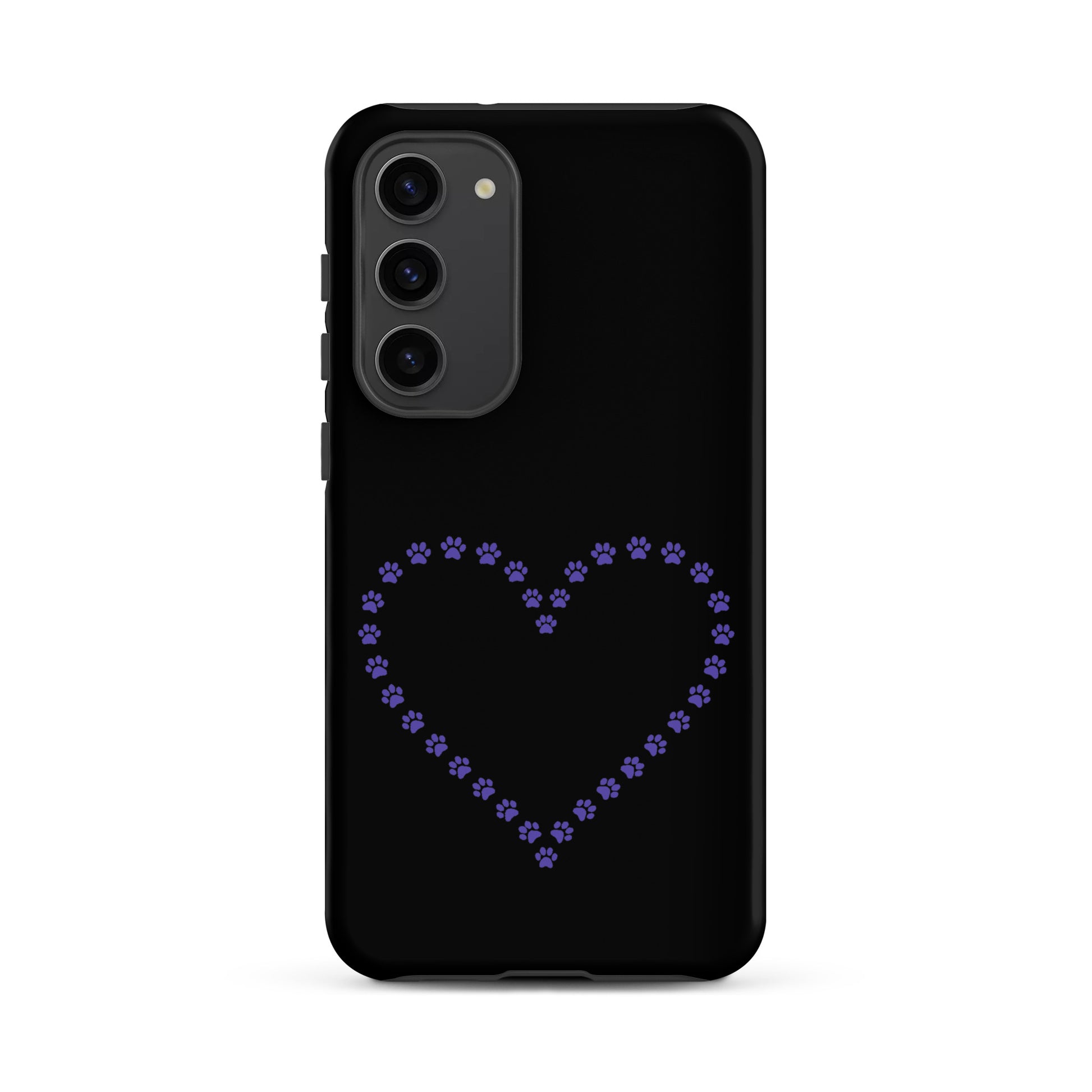 Phone Case for Samsung Galaxy featuring paw print heart design, ideal for pet lovers and animal enthusiasts.