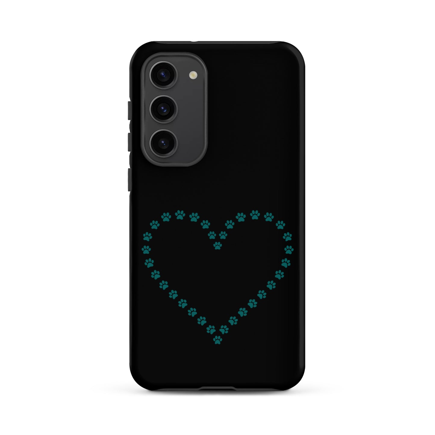 Phone Case for Samsung Galaxy with paw print heart design, perfect for pet lovers.