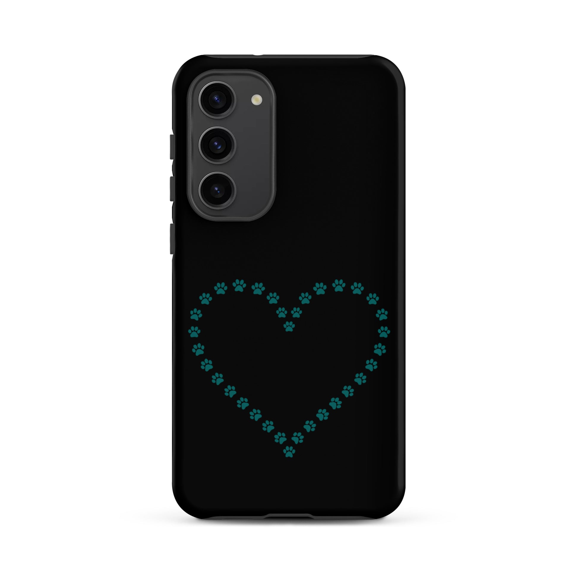 Phone Case for Samsung Galaxy with paw print heart design, perfect for pet lovers.