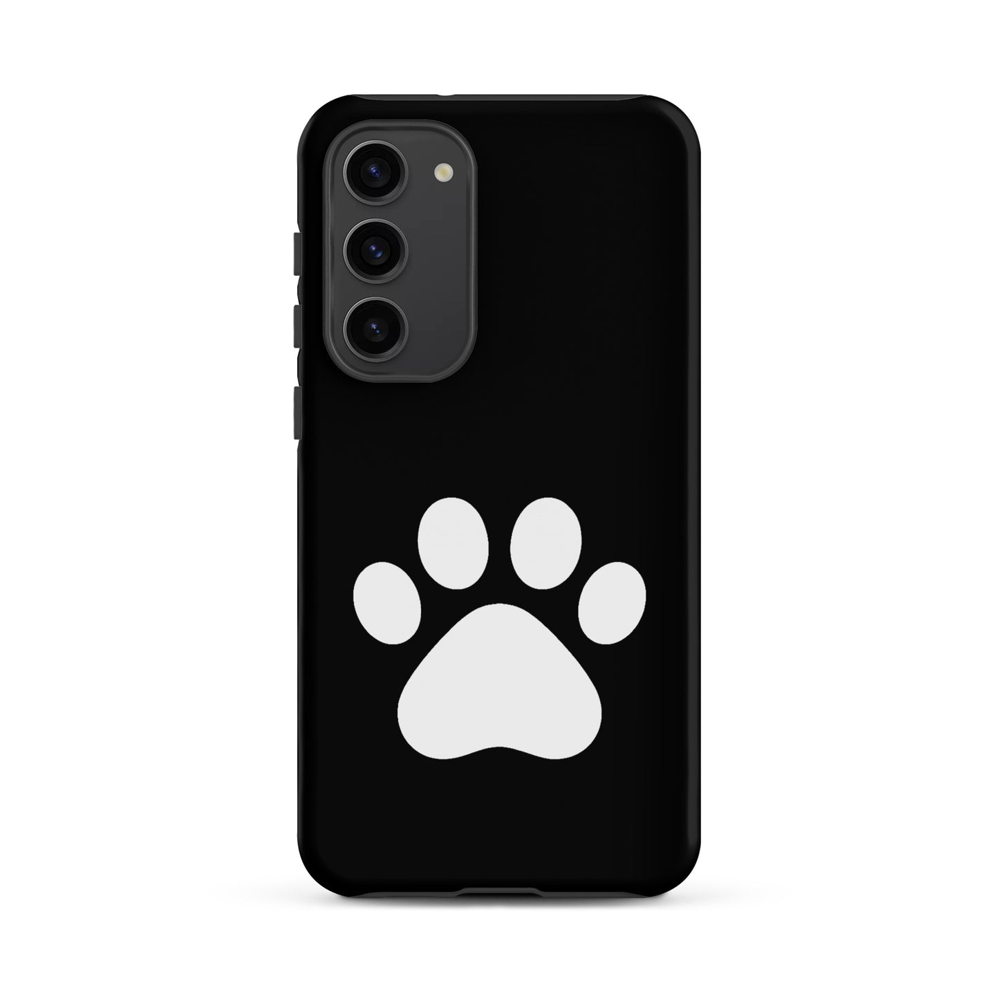 Phone Case for Samsung Galaxy featuring a minimalist white paw print design for pet lovers.