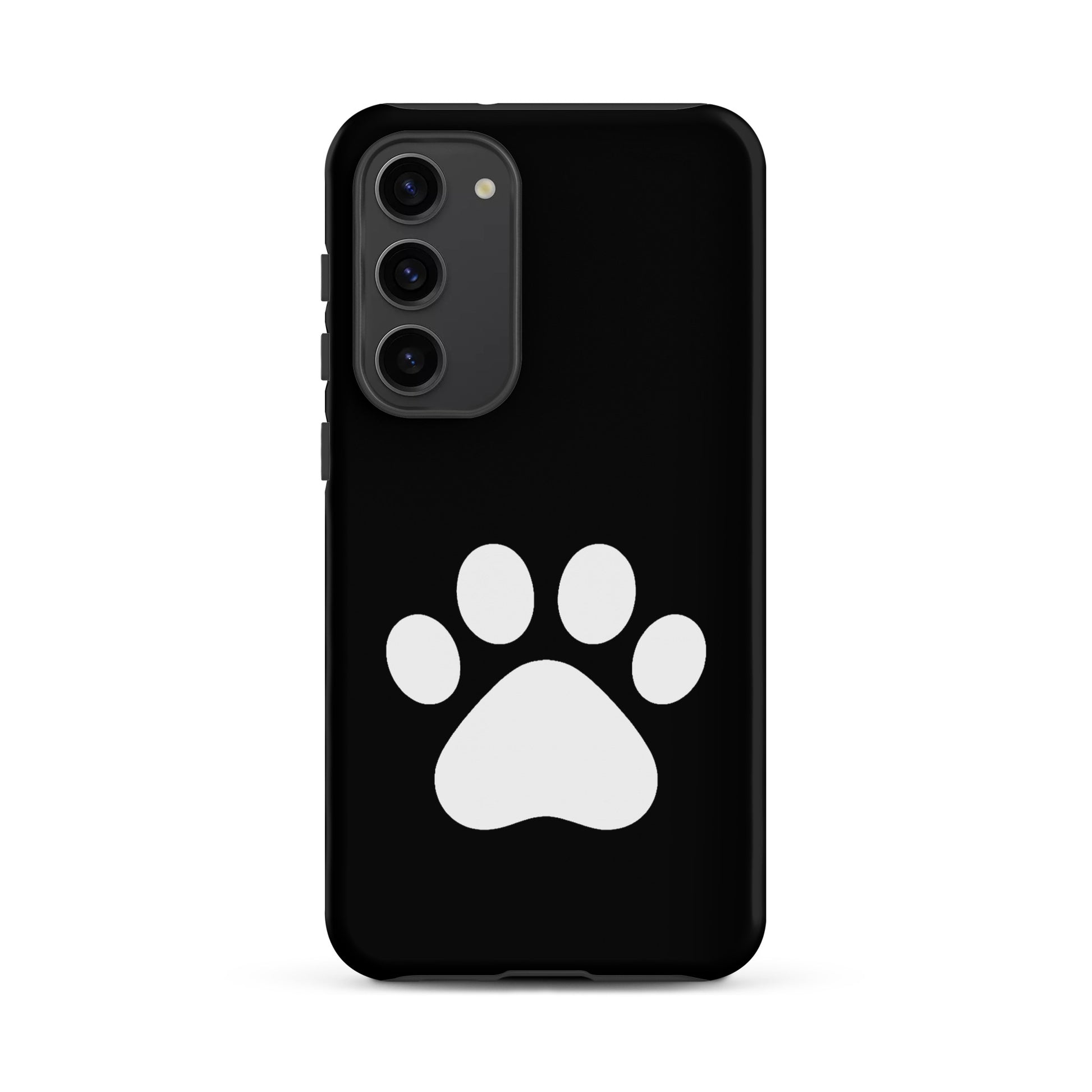 Phone Case for Samsung Galaxy featuring a minimalist white paw print design for pet lovers.