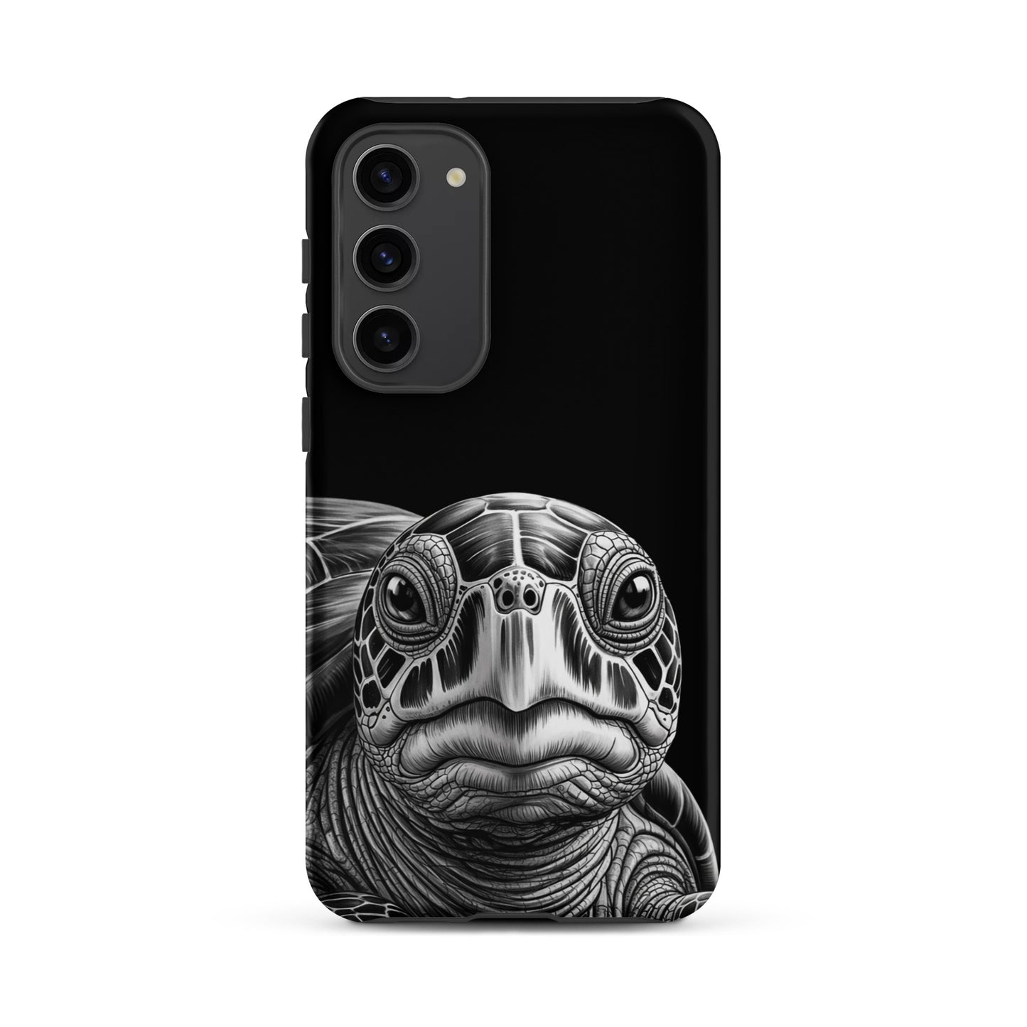 Phone Case for Samsung Galaxy with ancient sea turtle design, featuring a detailed pencil sketch for timeless protection.