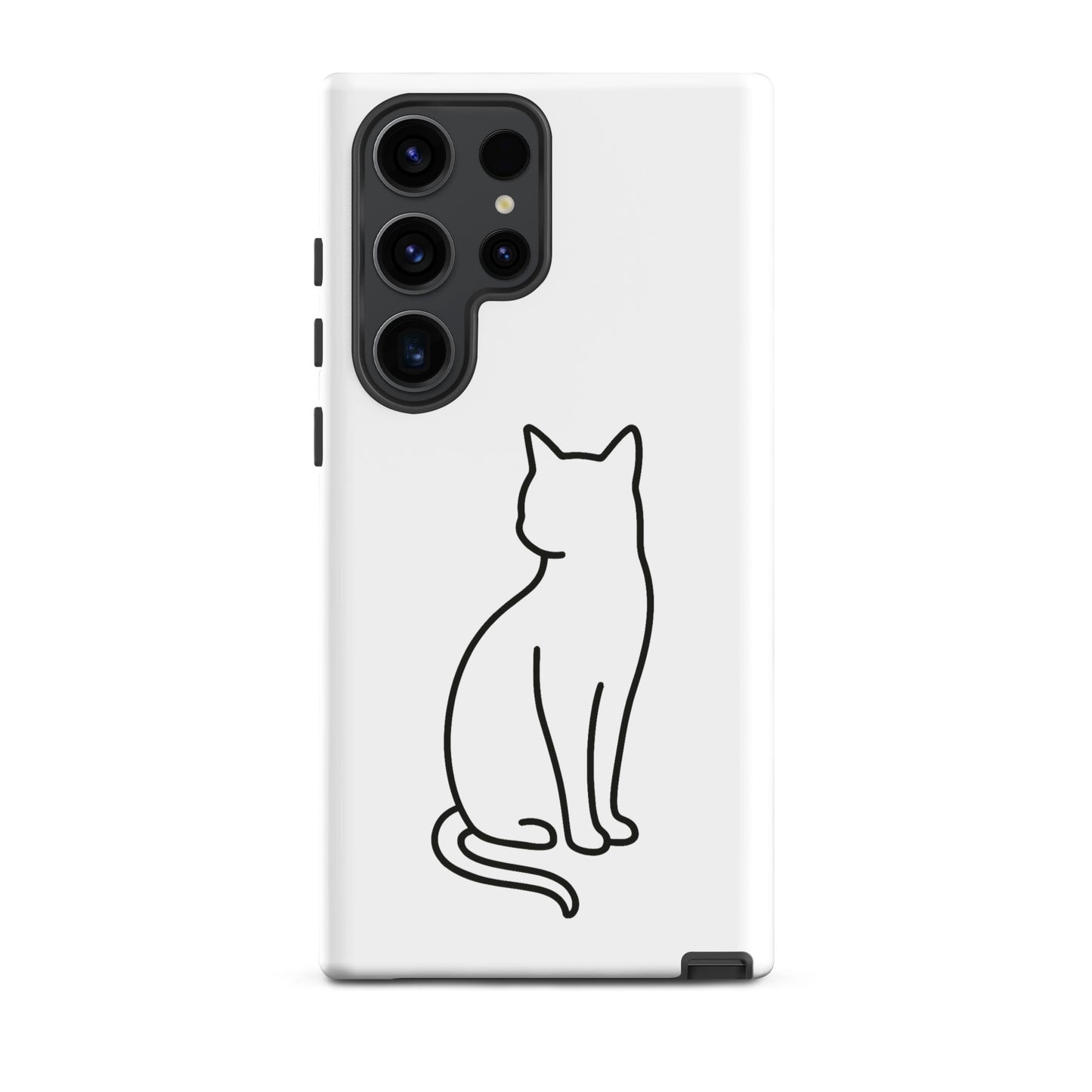 Phone Case for Samsung Galaxy featuring a sleek cat outline, perfect for modern pet lovers.