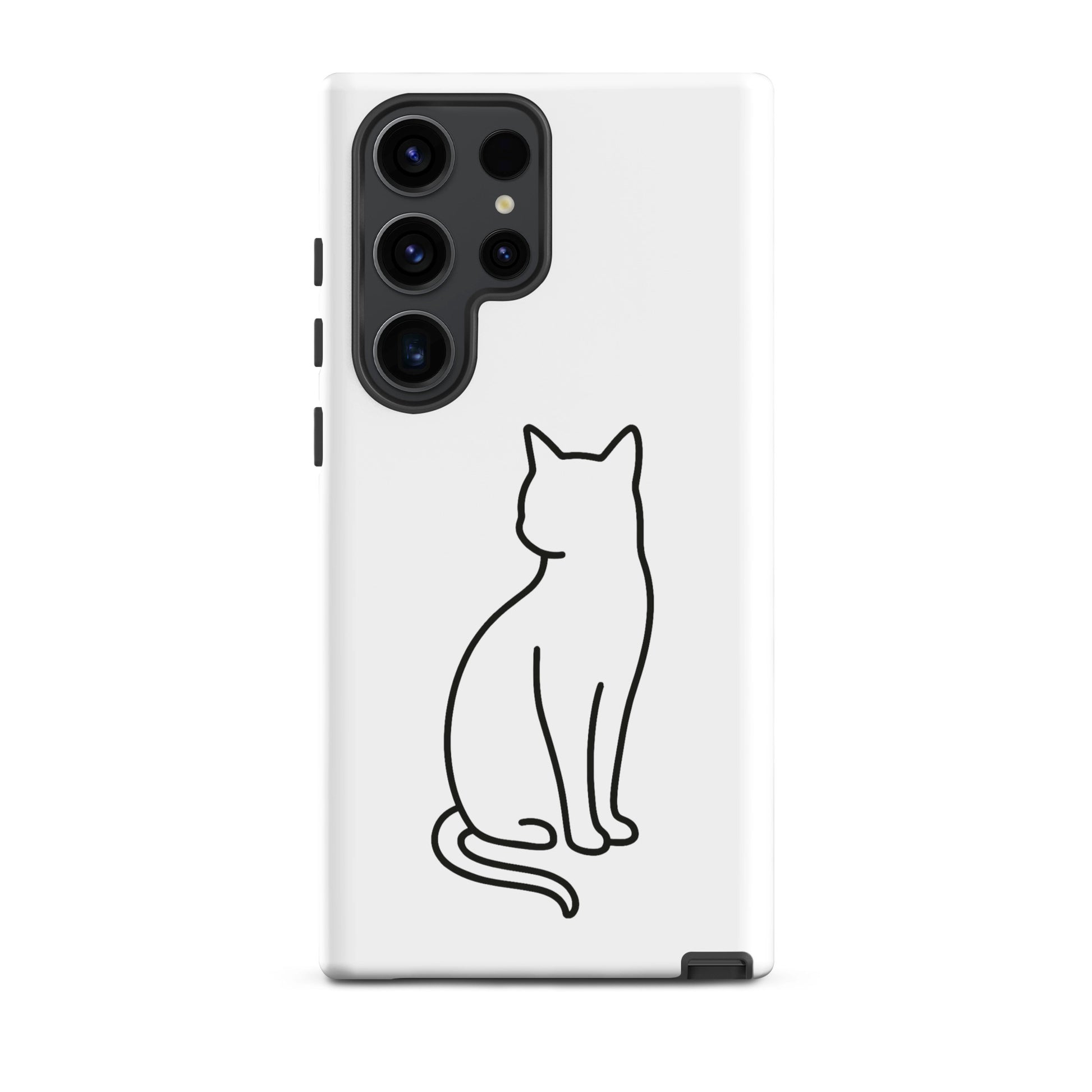 Phone Case for Samsung Galaxy featuring a sleek cat outline, perfect for modern pet lovers.