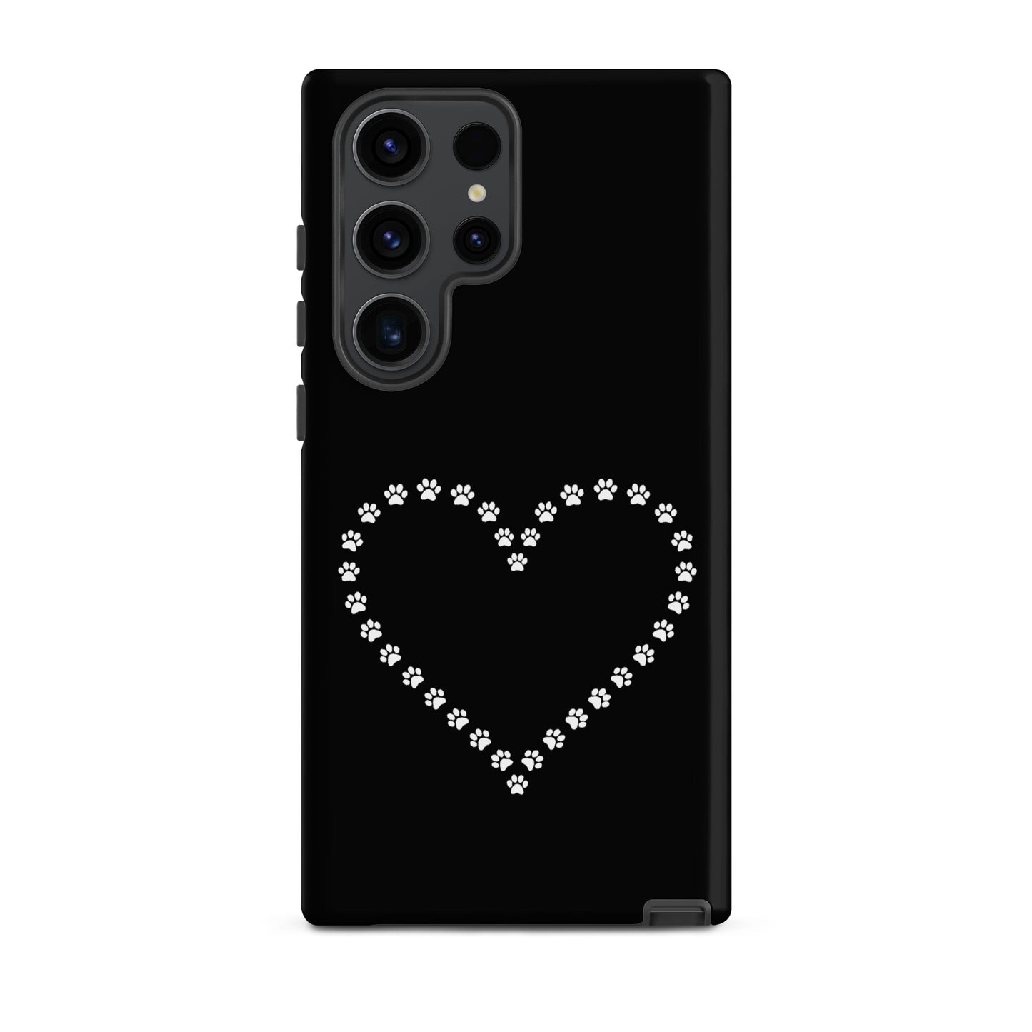 Phone Case for Samsung Galaxy with paw print heart design, perfect for pet lovers.