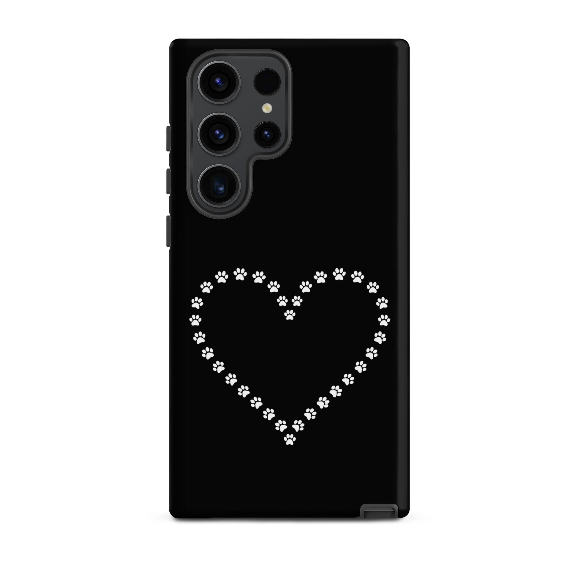 Phone Case for Samsung Galaxy with paw print heart design, perfect for pet lovers.