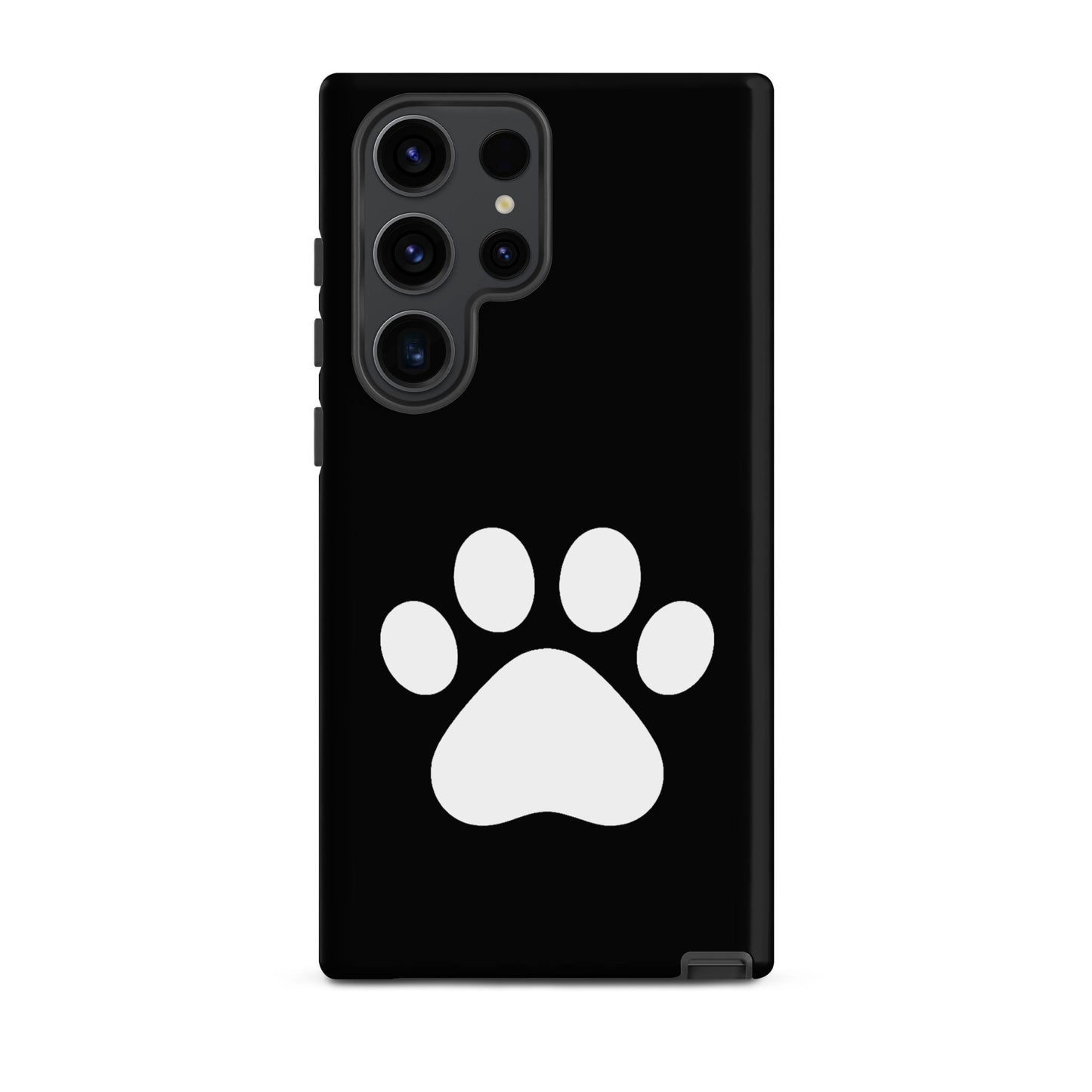 Phone Case for Samsung Galaxy with minimalist white paw print design, perfect for pet lovers.