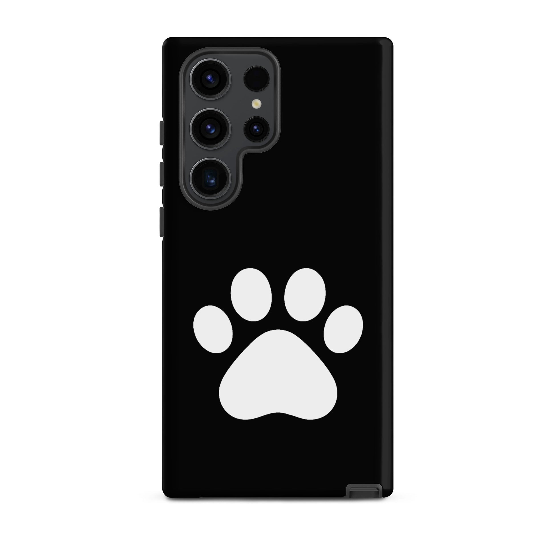 Phone Case for Samsung Galaxy with minimalist white paw print design, perfect for pet lovers.