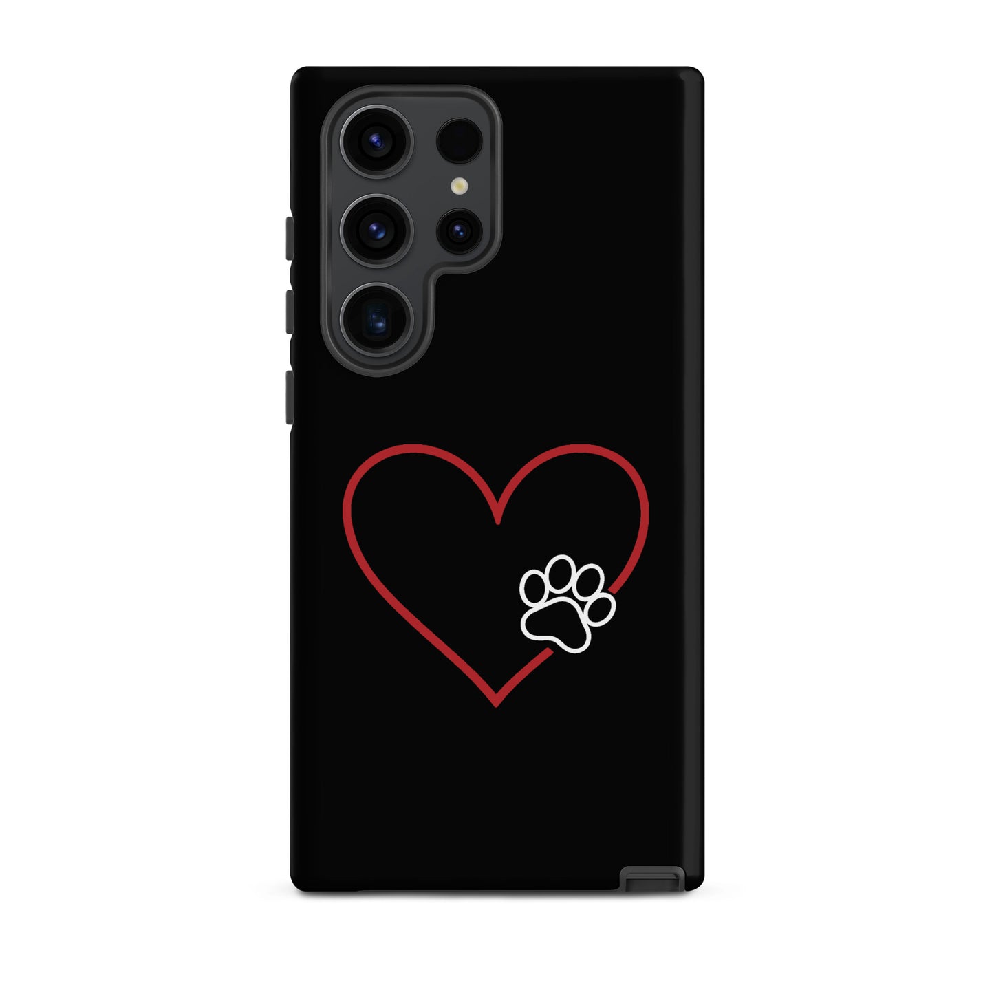 Phone Case for Samsung Galaxy with Heart and Paw Print Design