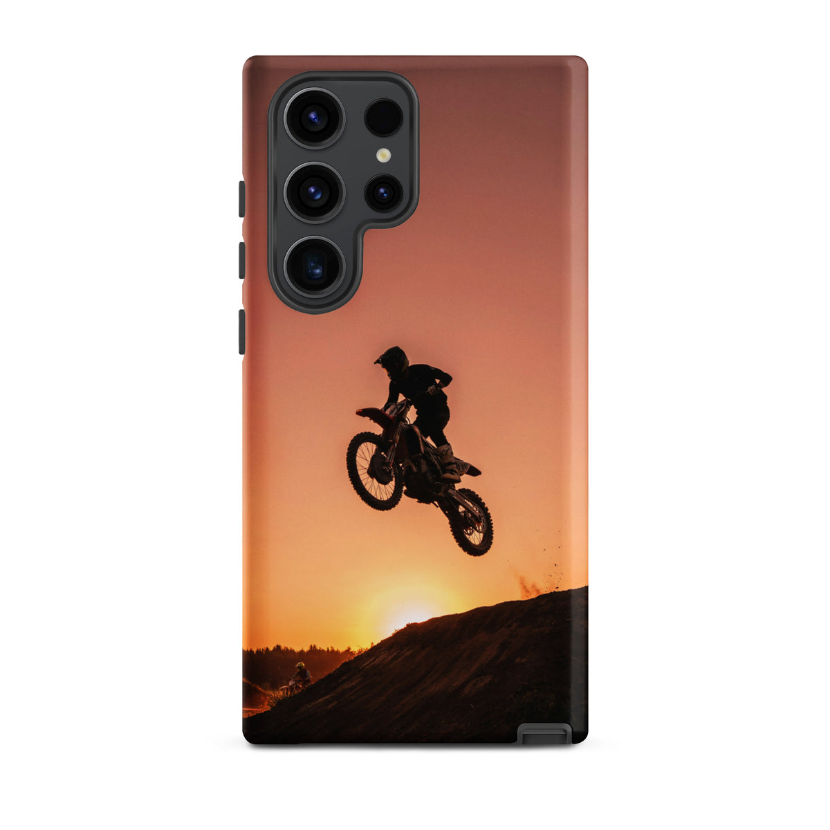 Phone Case for Samsung Galaxy with motocross dirt bike sunset design