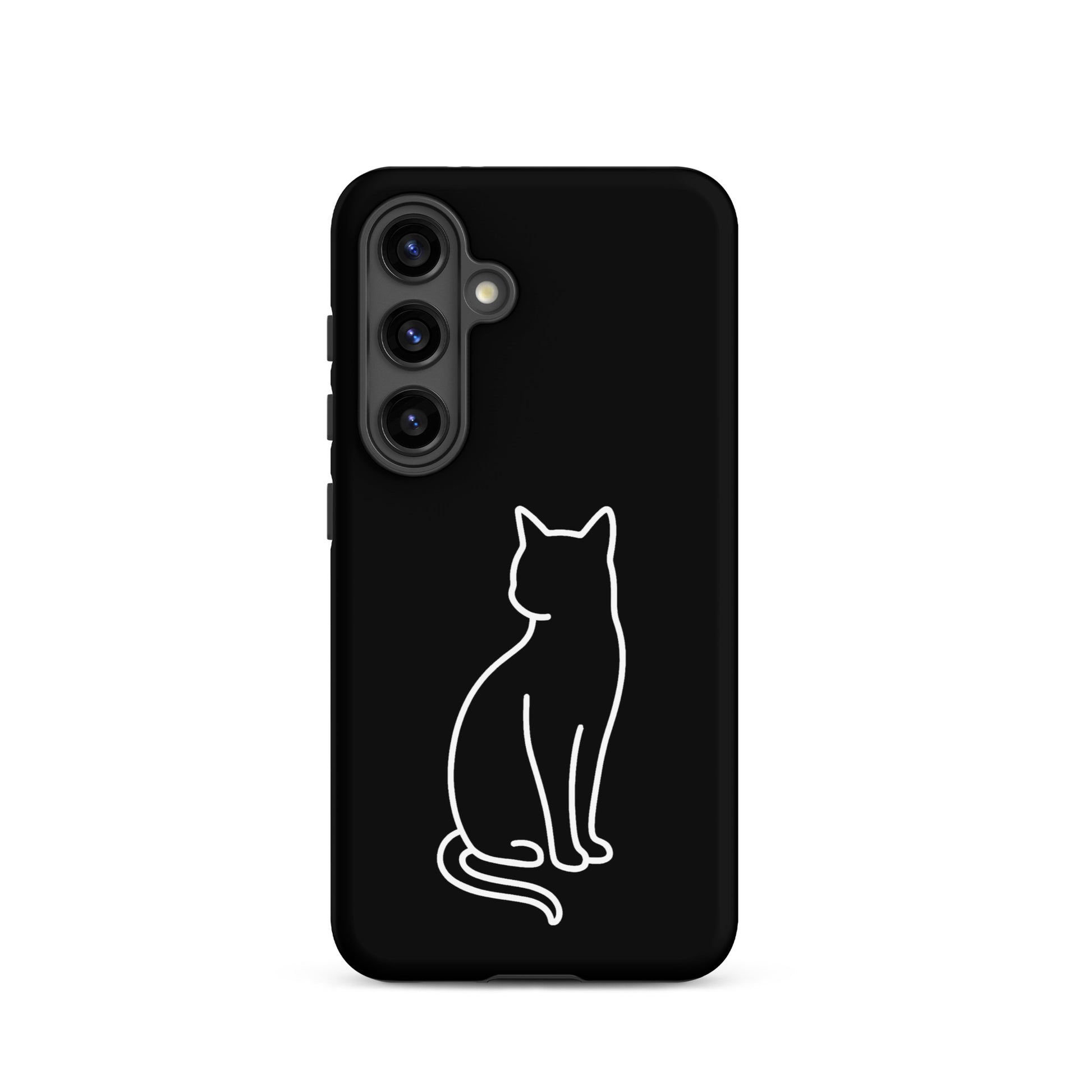 Phone Case for Samsung Galaxy with minimalist sitting cat design for modern pet lovers