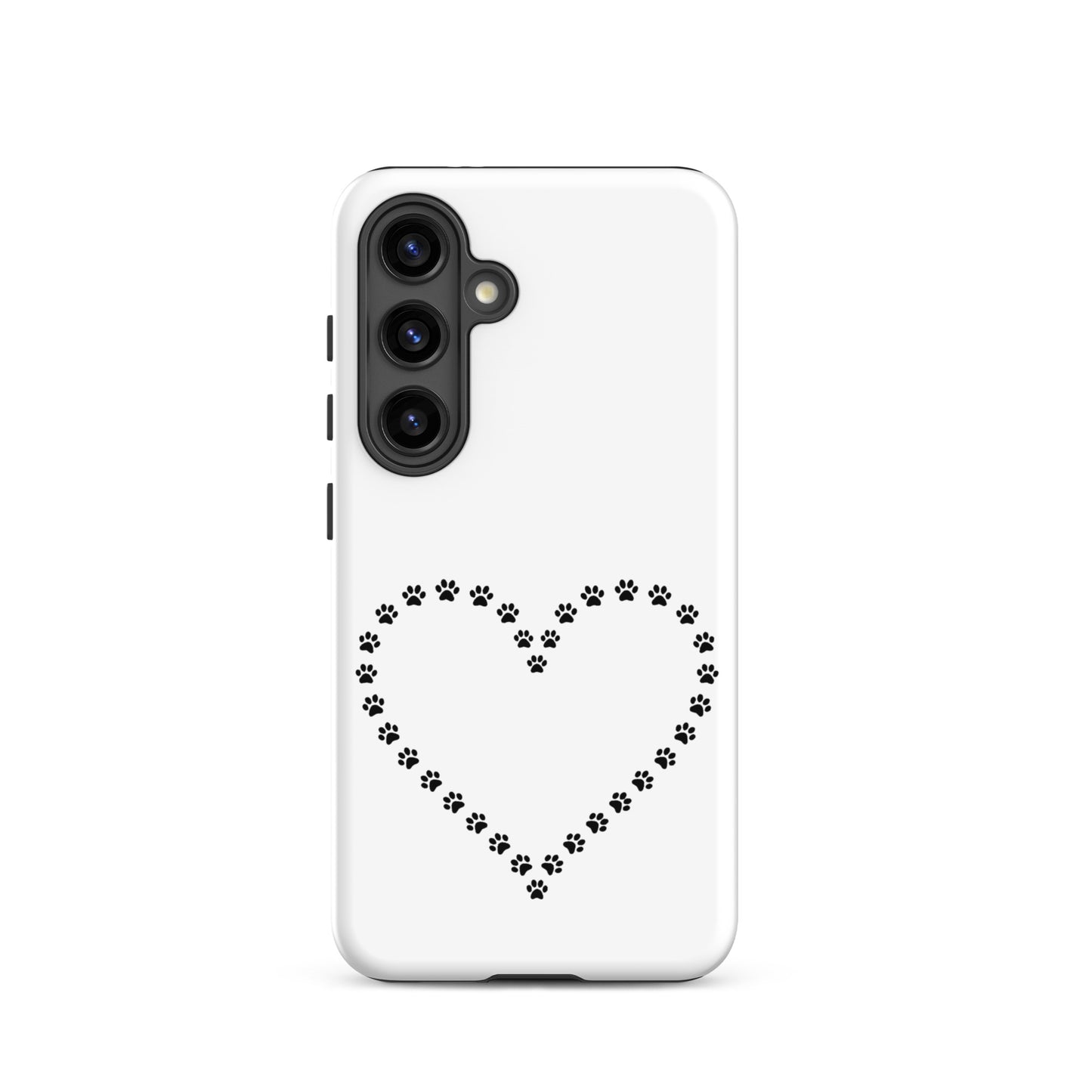 Phone Case for Samsung Galaxy featuring a paw print heart design perfect for pet lovers.