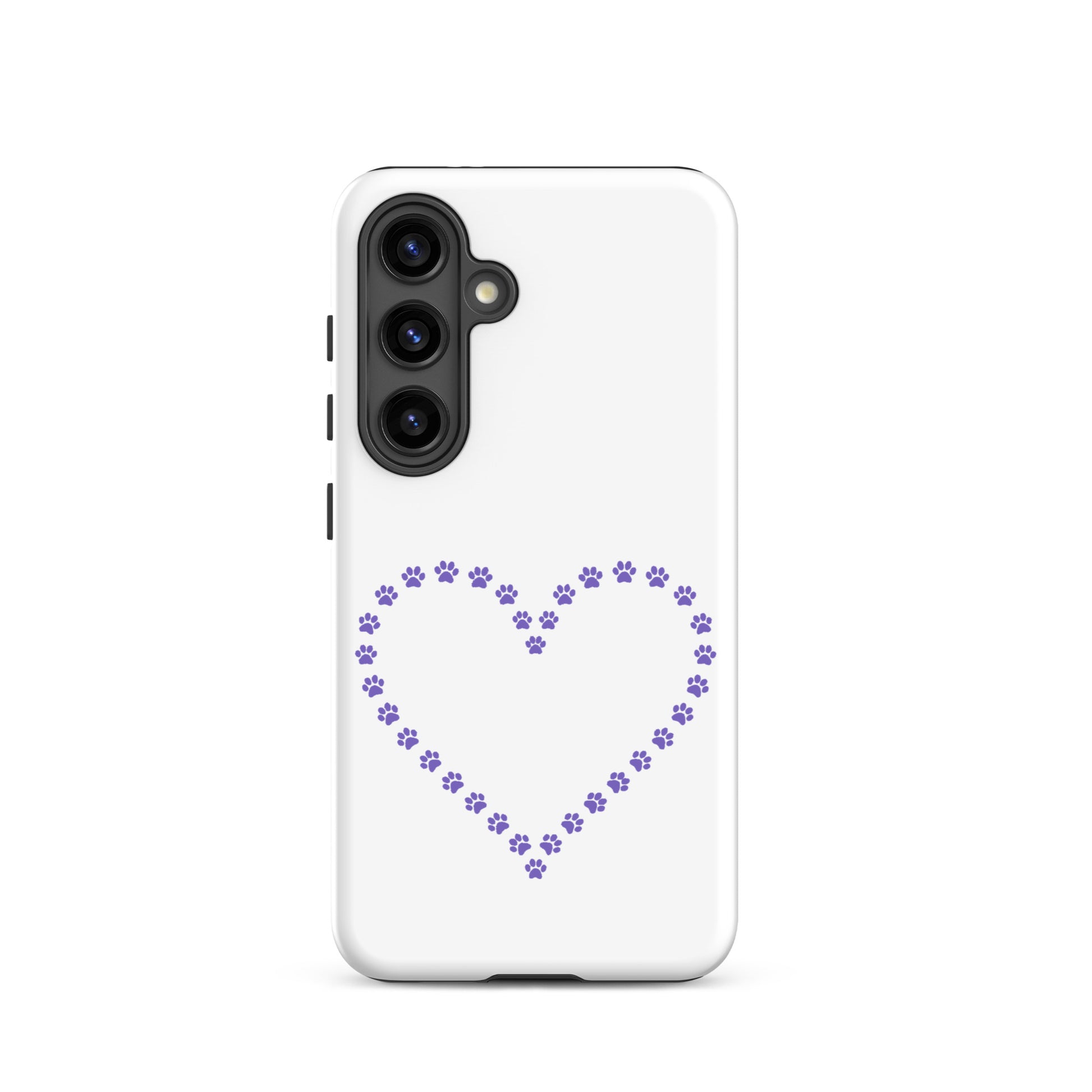 Phone Case for Samsung Galaxy featuring a paw print heart design, perfect for pet lovers and minimalist style.