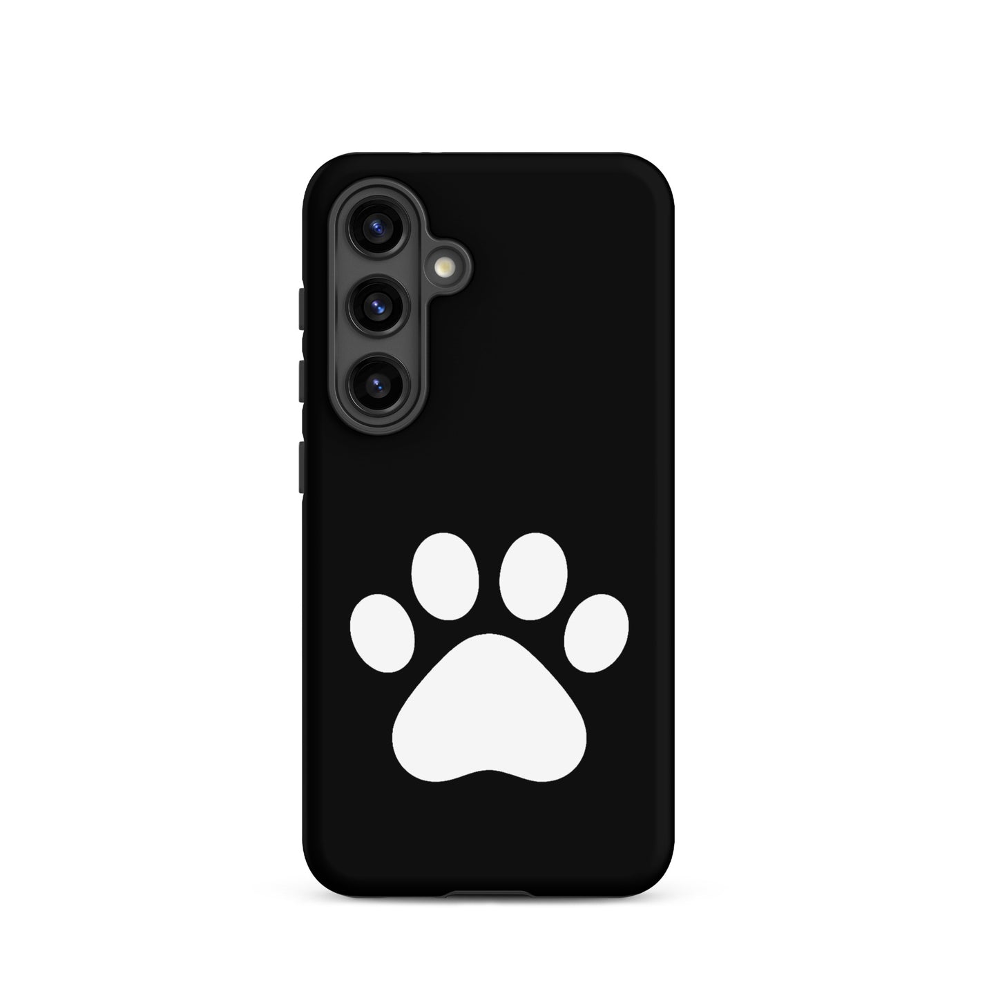 Phone Case for Samsung Galaxy featuring a minimalist white paw print design for pet lovers.