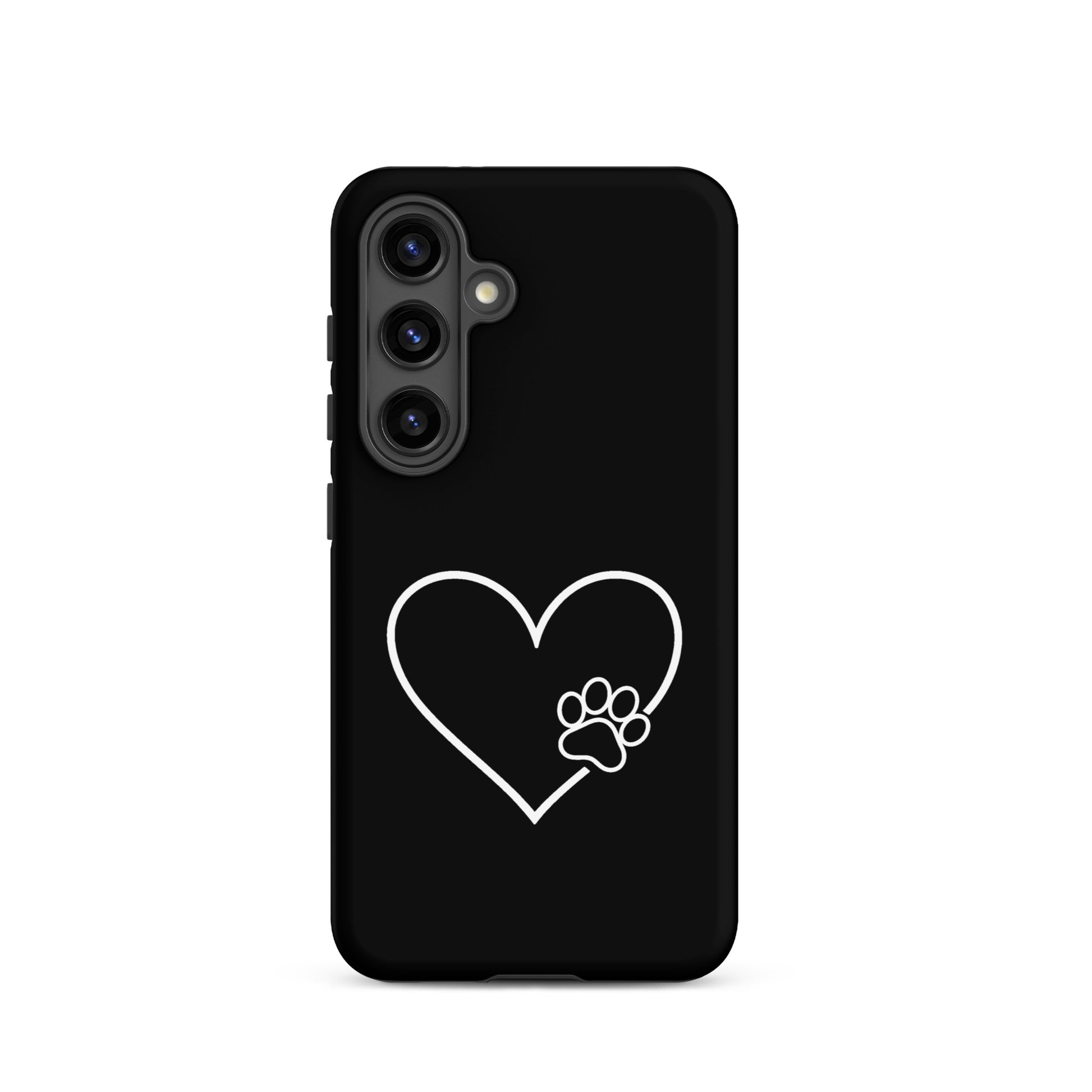 Phone Case for Samsung Galaxy with heart and paw print design, symbolizing love and pet devotion. Sleek, minimalist protection.