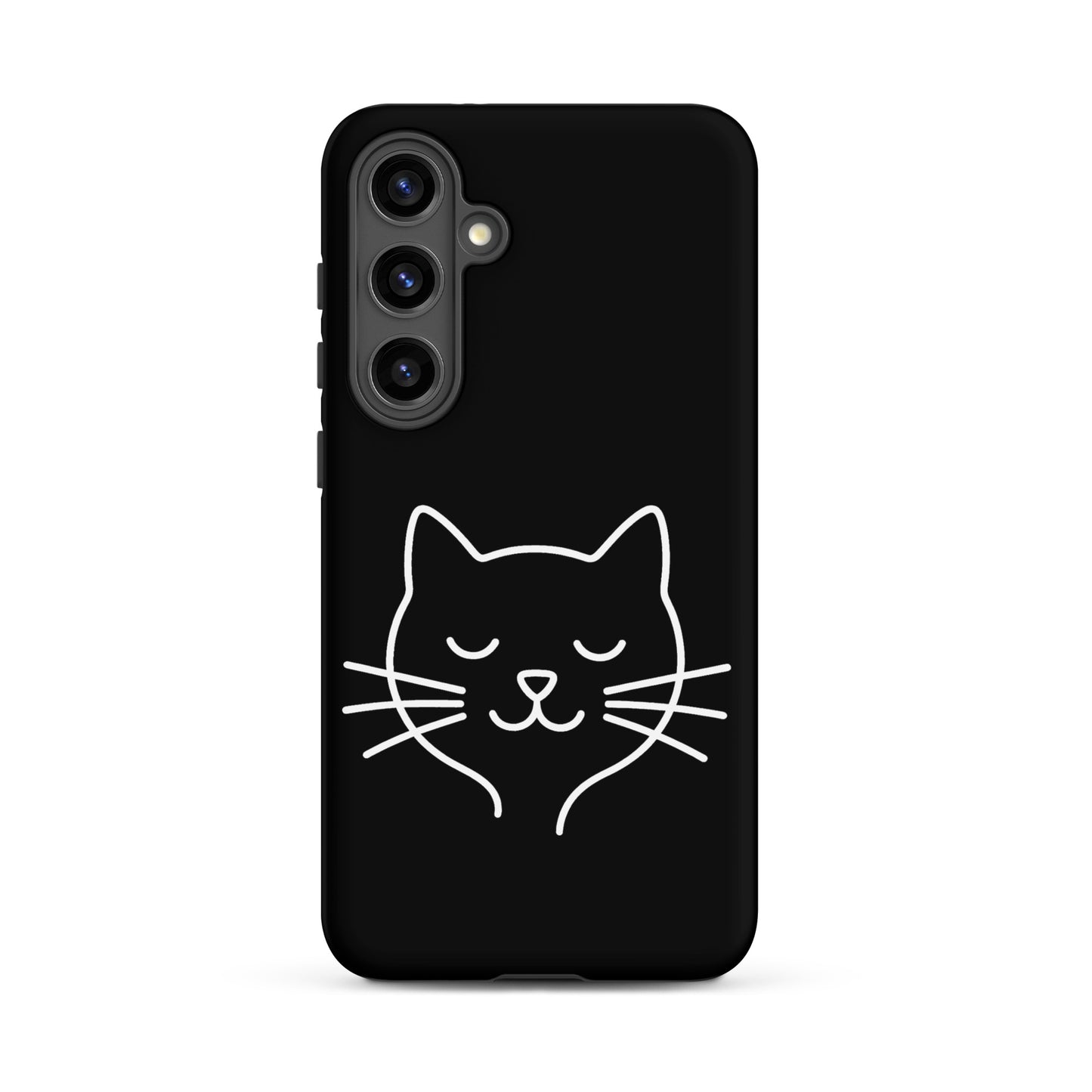Phone Case for Samsung Galaxy with cute minimalist cat line art design.