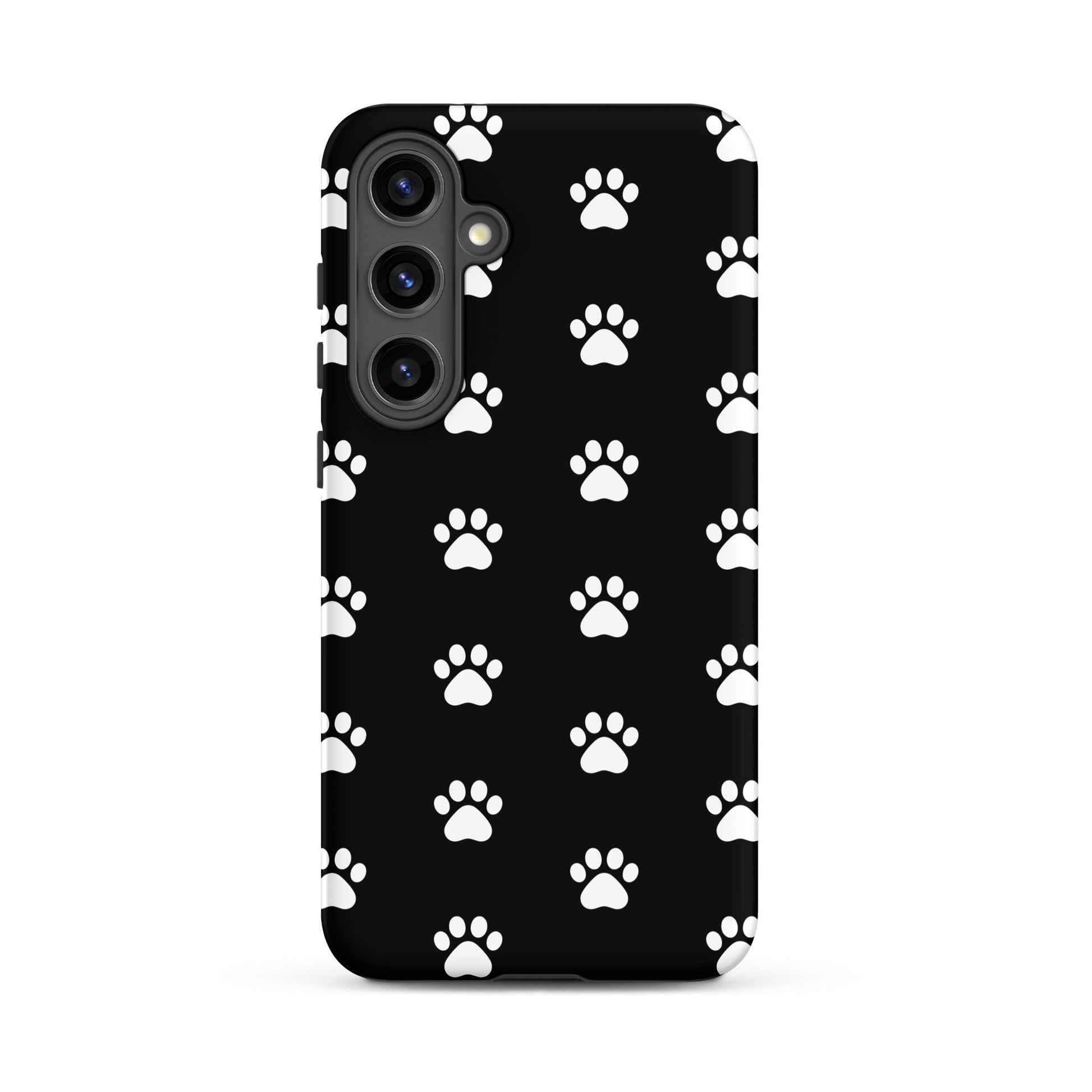 Phone Case for Samsung Galaxy with stylish paw print design for pet lovers in black and white.