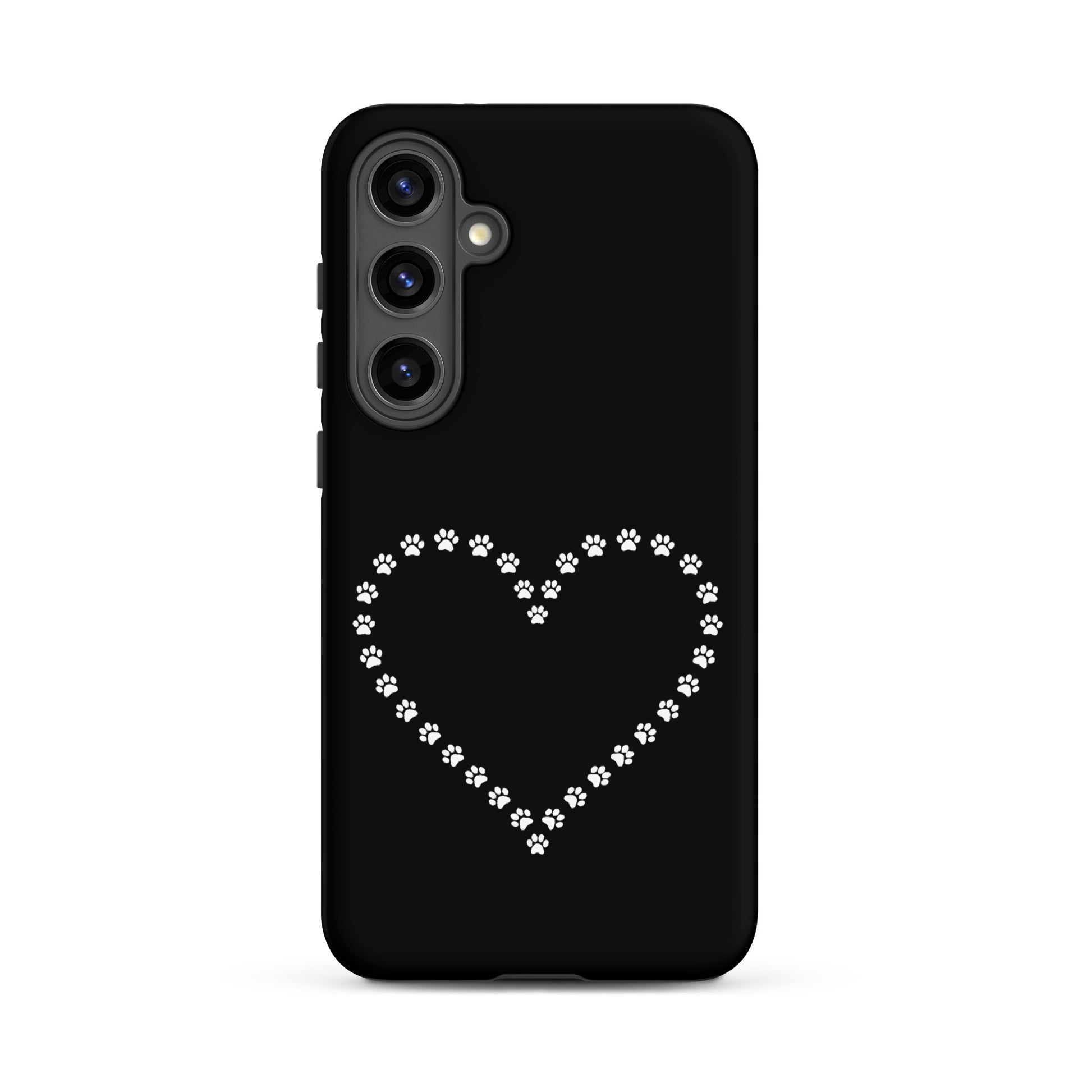 Phone Case for Samsung Galaxy featuring a whimsical paw print heart design for pet lovers.