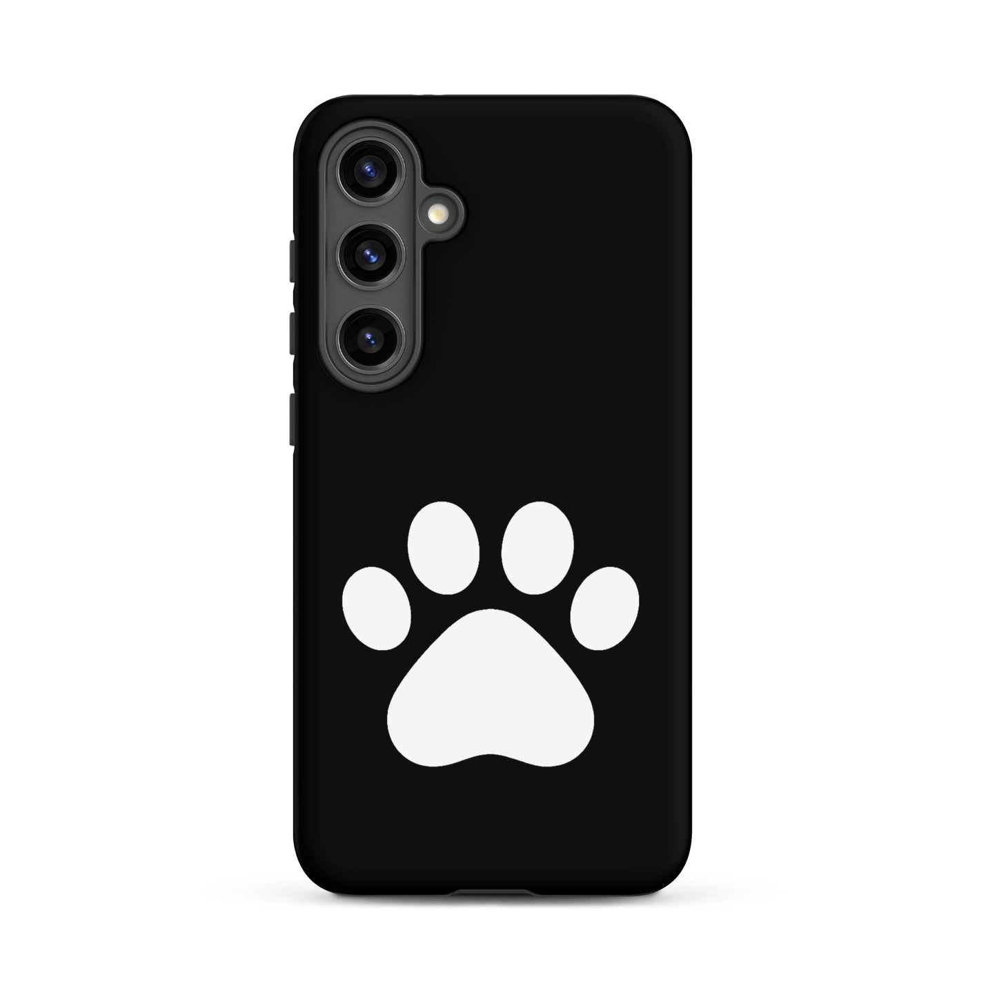 Phone Case for Samsung Galaxy featuring a minimalist white paw print design for pet lovers.